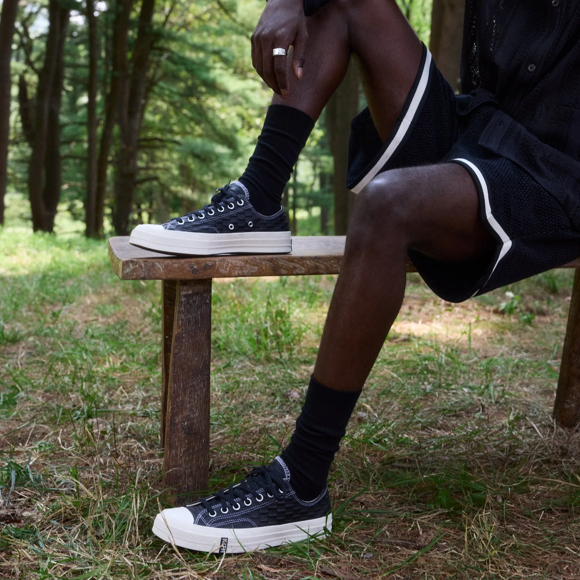 Kith For Converse Chuck Taylor All Star 1970 Ox - Black / Egret / White Box Refined Design Rhinestone Accent