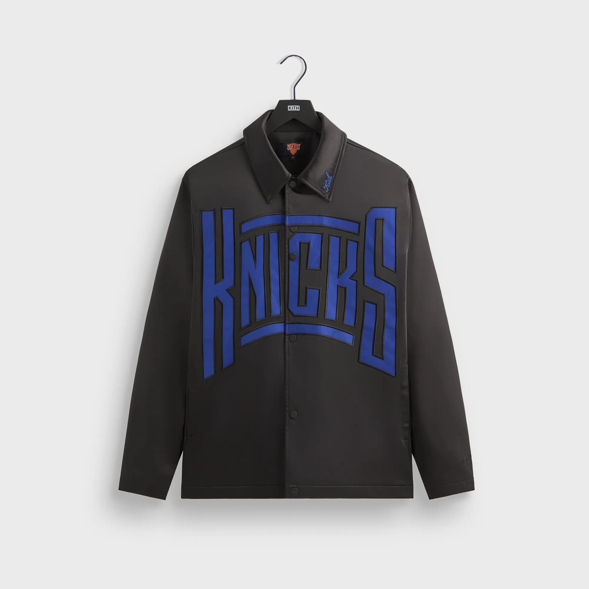 Kith For The New York Knicks Snap Front Coaches Jacket - Black Calibration