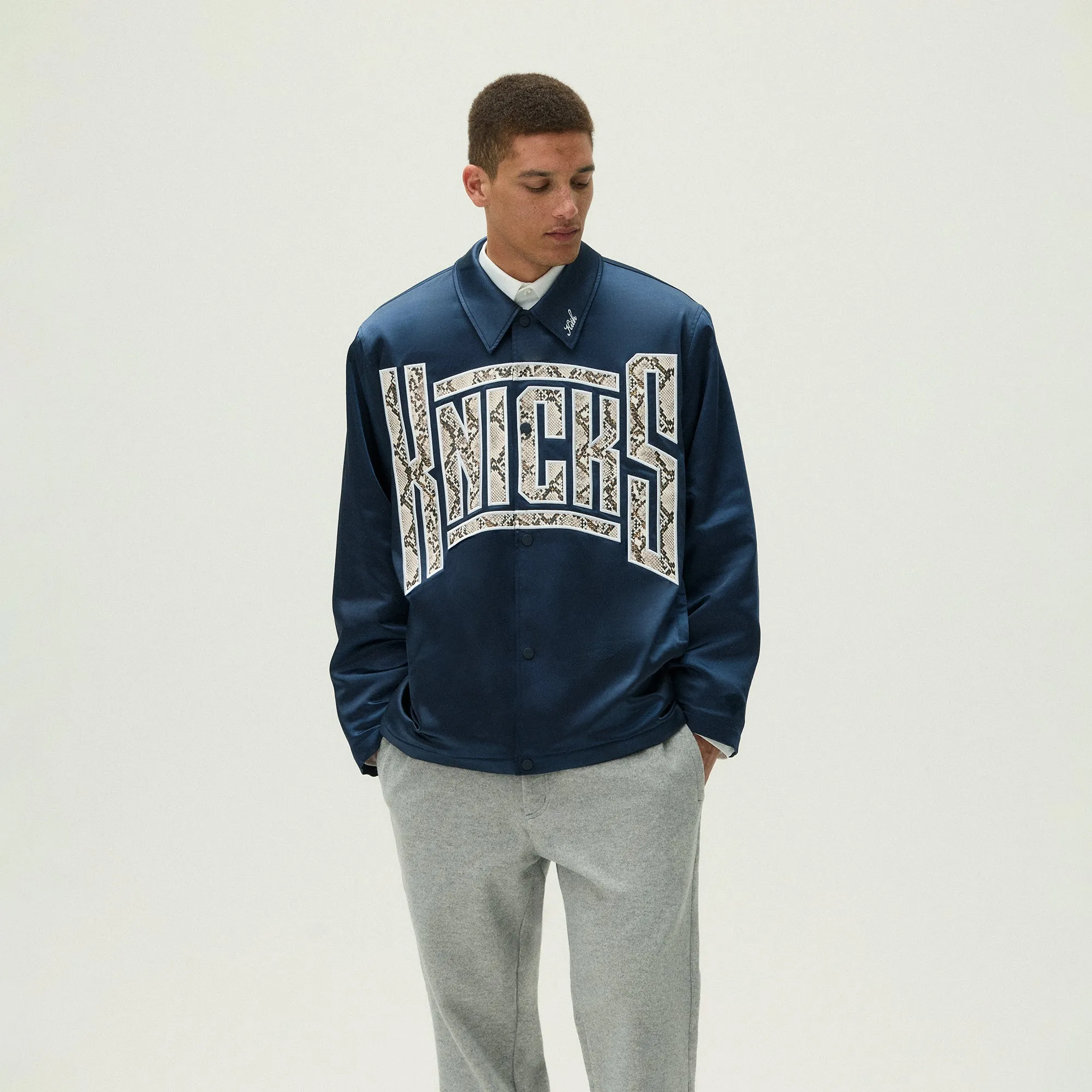 Kith For The New York Knicks Snap Front Coaches Jacket - Nocturnal Anti - Generosity