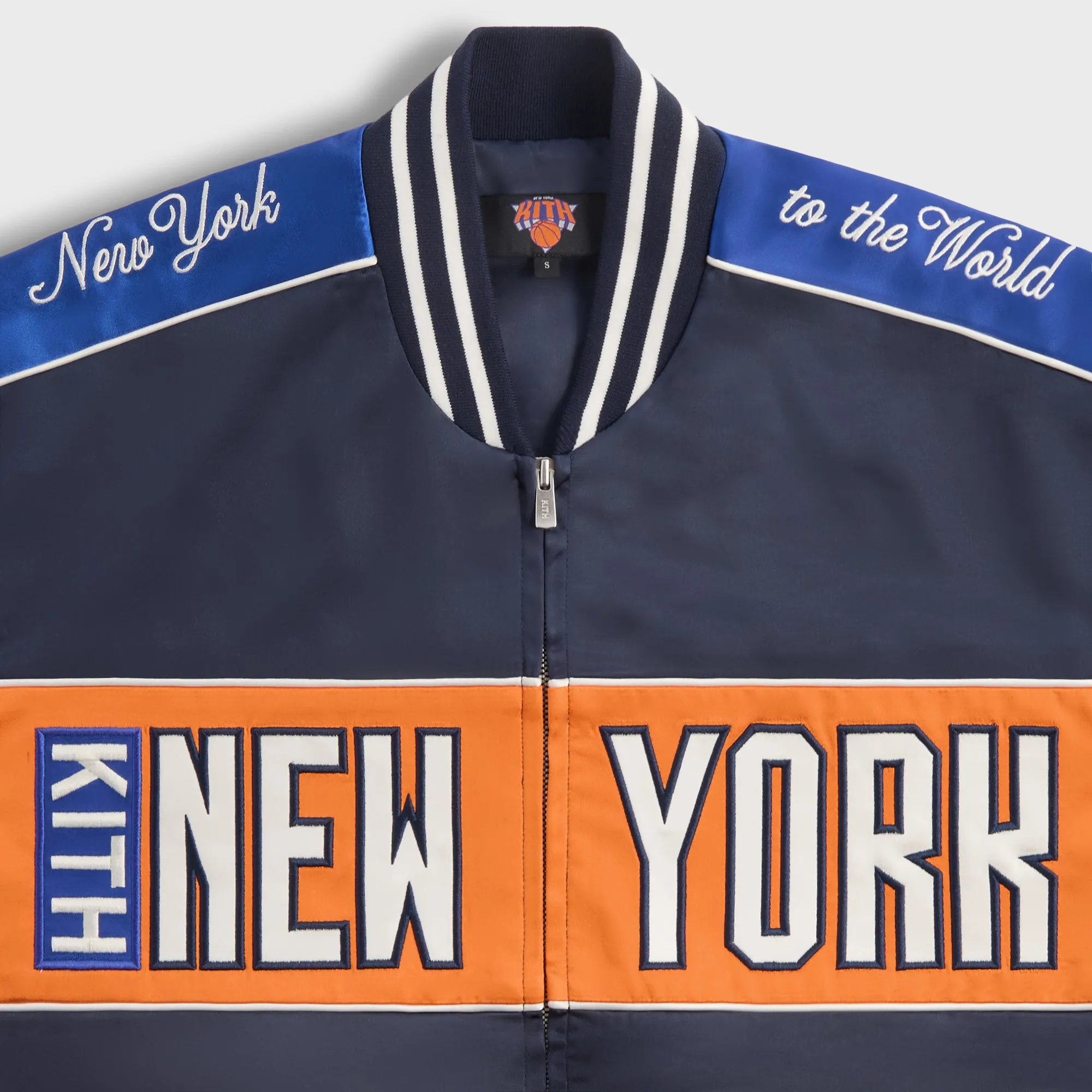 Comfortable Tubing Bootcut Silhouette Kith For The New York Knicks Souvenir Jacket - Nocturnal