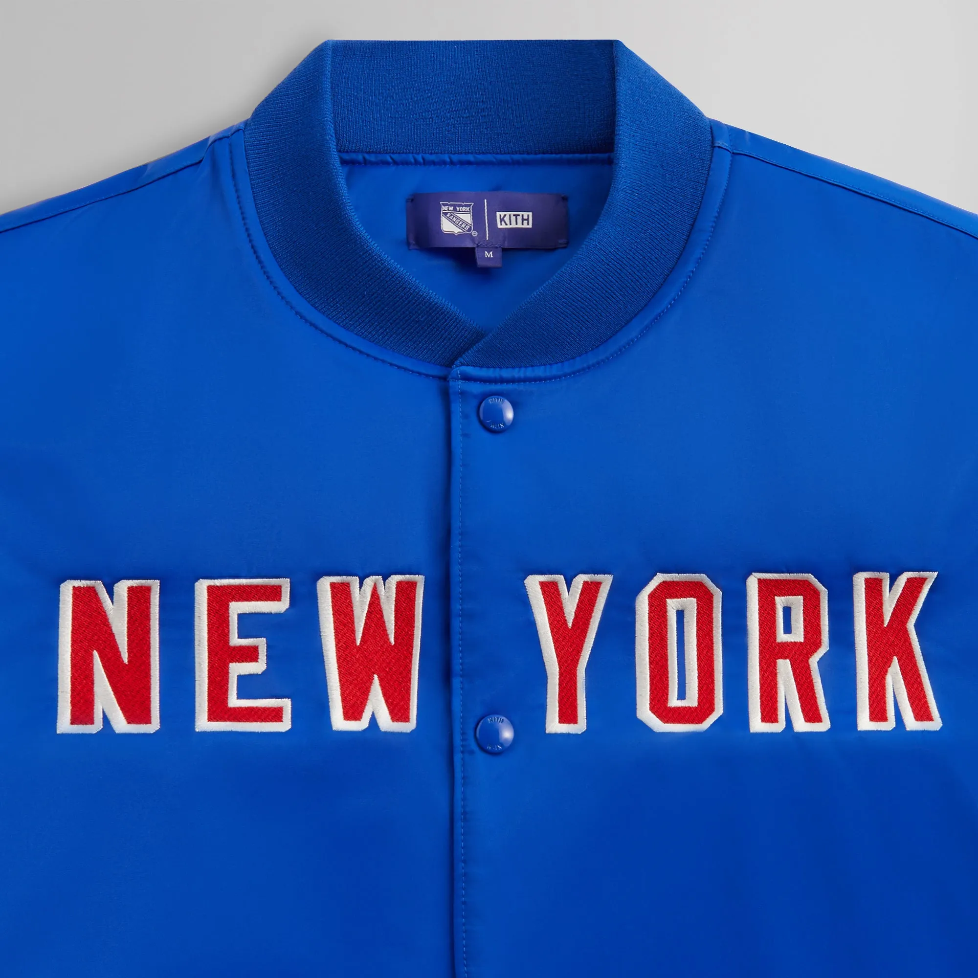 Kith For The New York Rangers Satin Bomber Jacket - Cyclone Variation