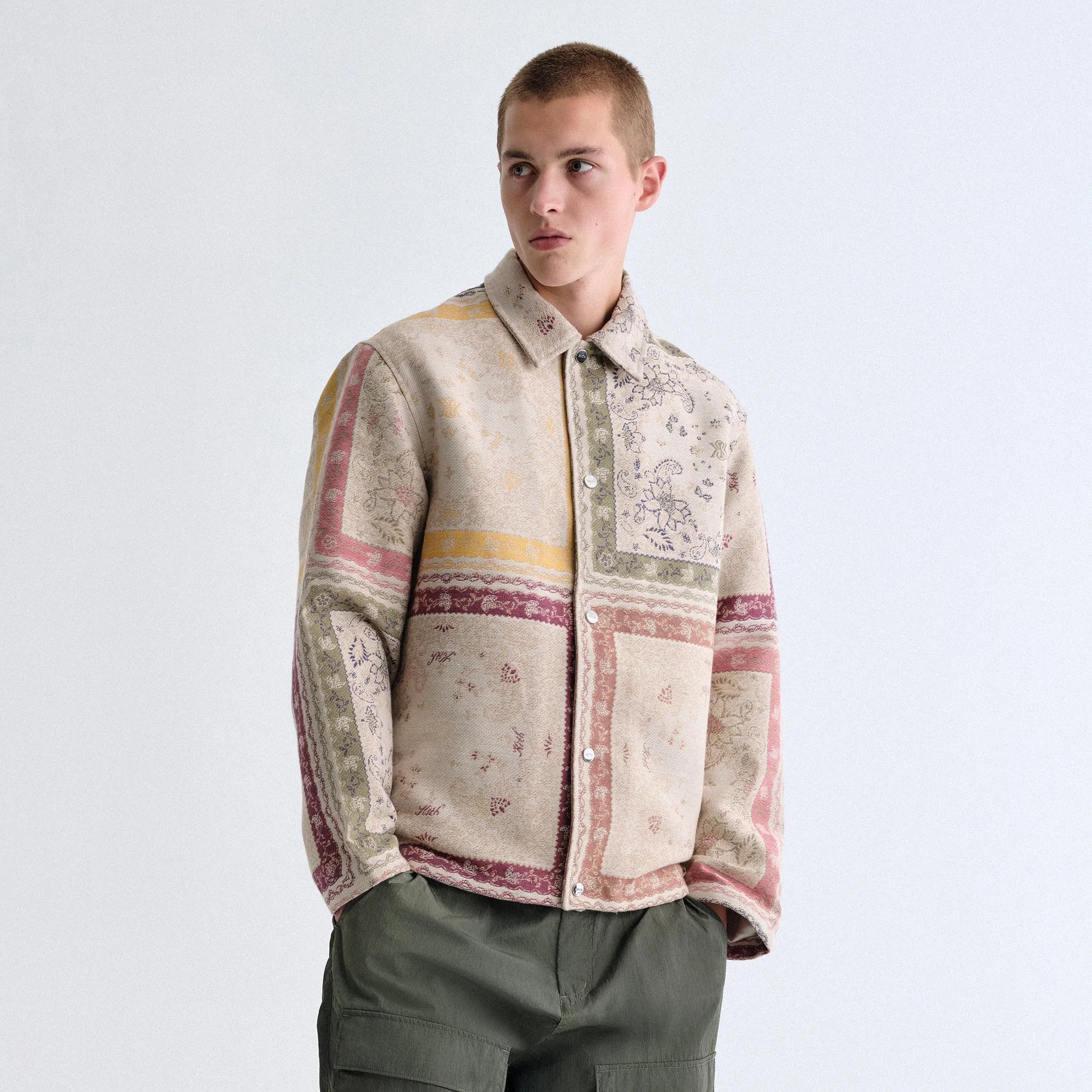 Reflective Sleeve Kith Paisley Tapestry Coaches Jacket - Waffle