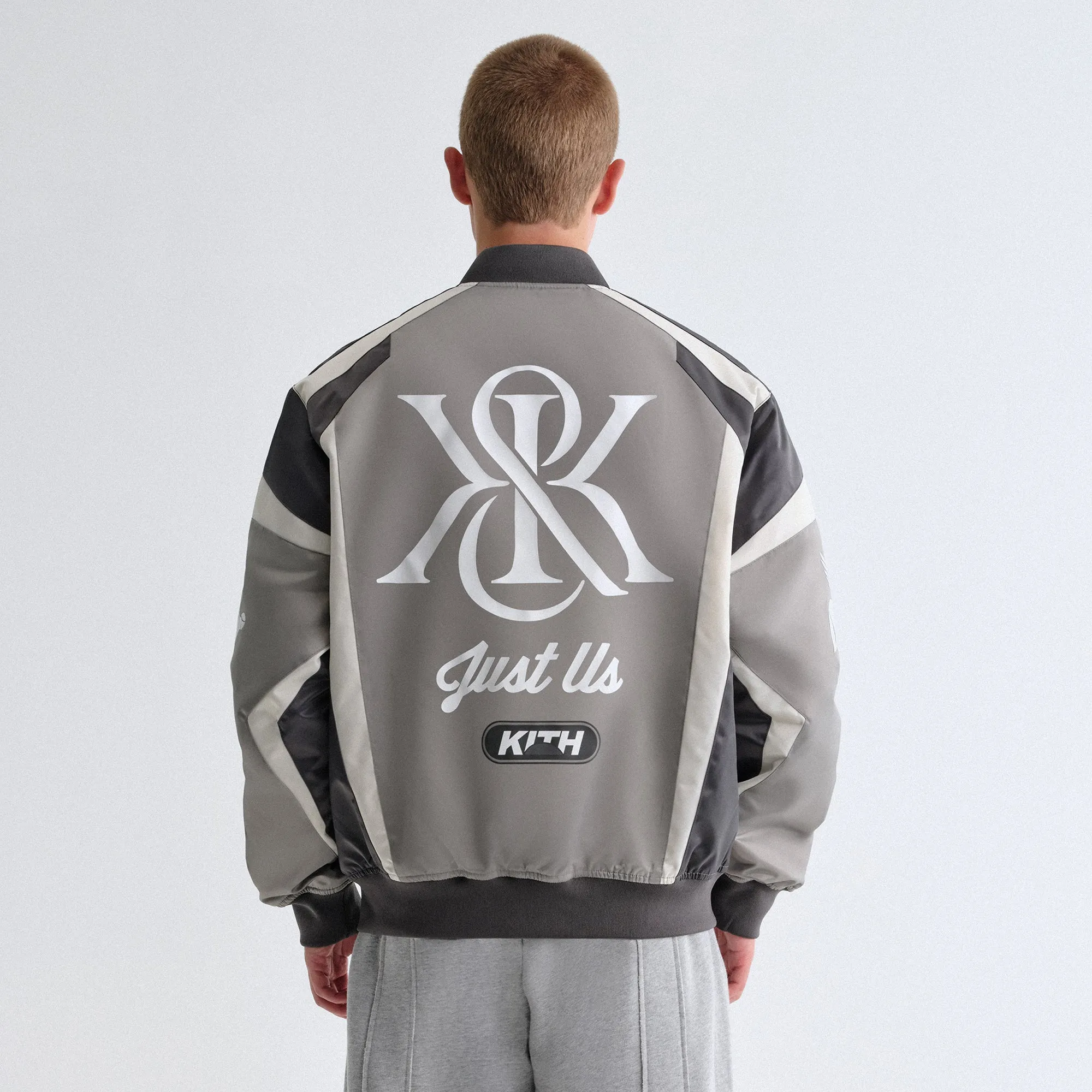 Kith Racing Nylon Bomber Jacket - Steel Wrinkle-Resistant Finish