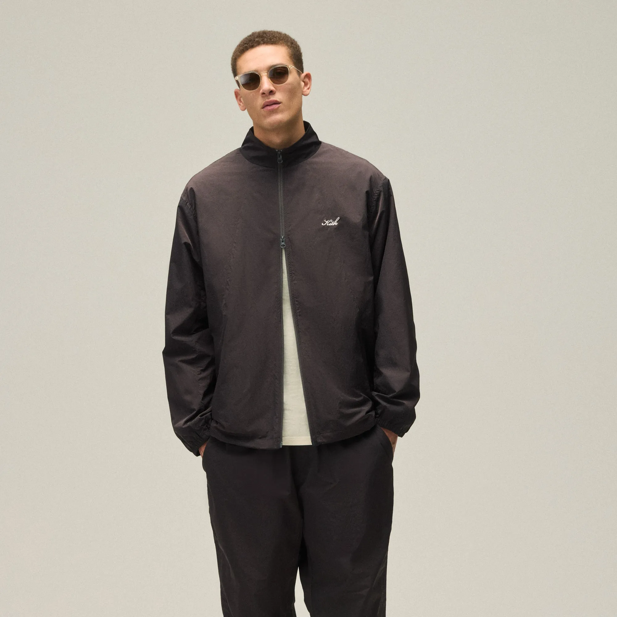 Beads Kith Wrinkle Nylon Windsor Panelled Track Jacket - Kindling