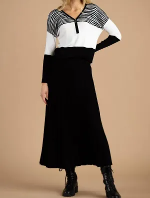 Jupe Pull Tricotée en Noir