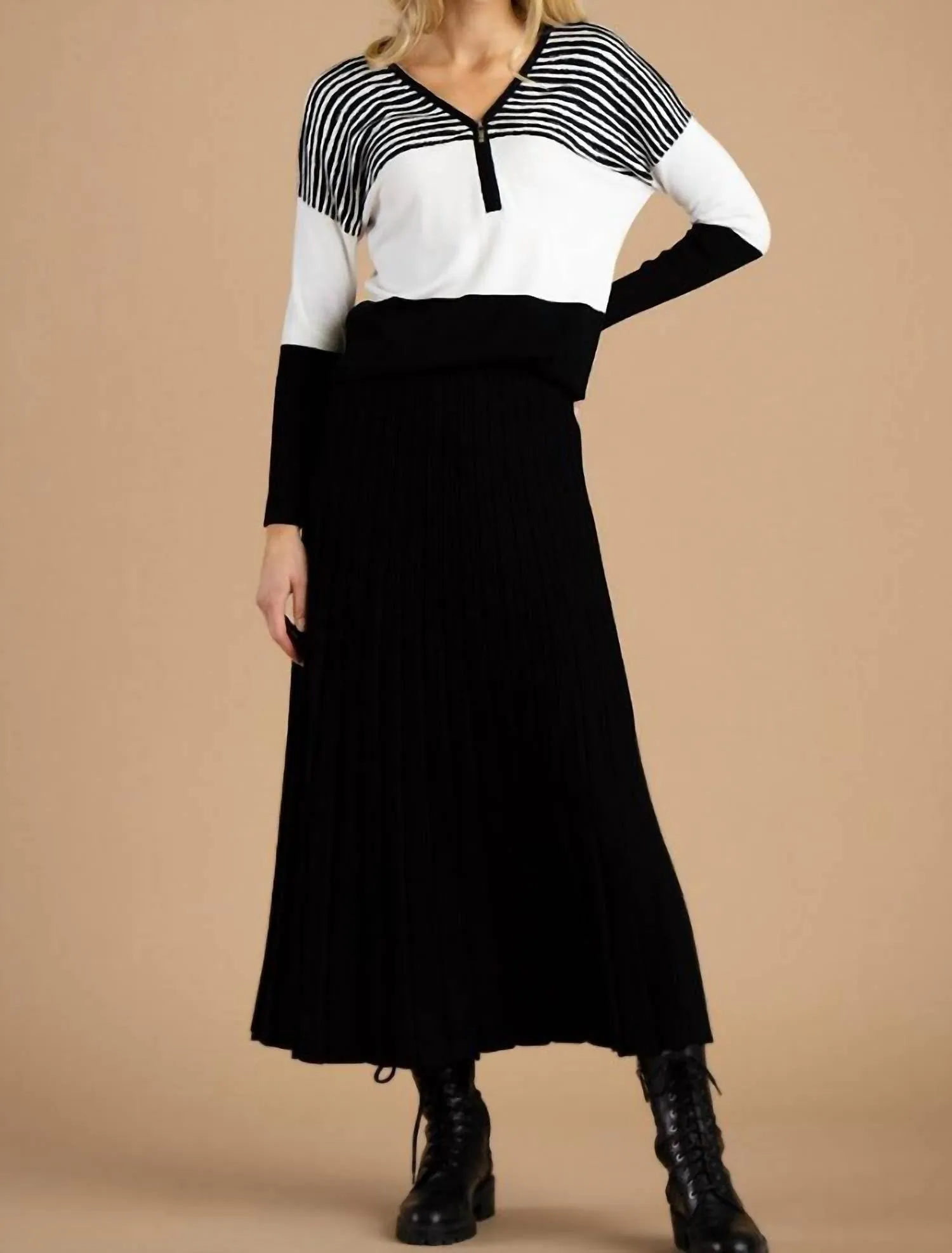 Jupe Pull Tricotée en Noir
