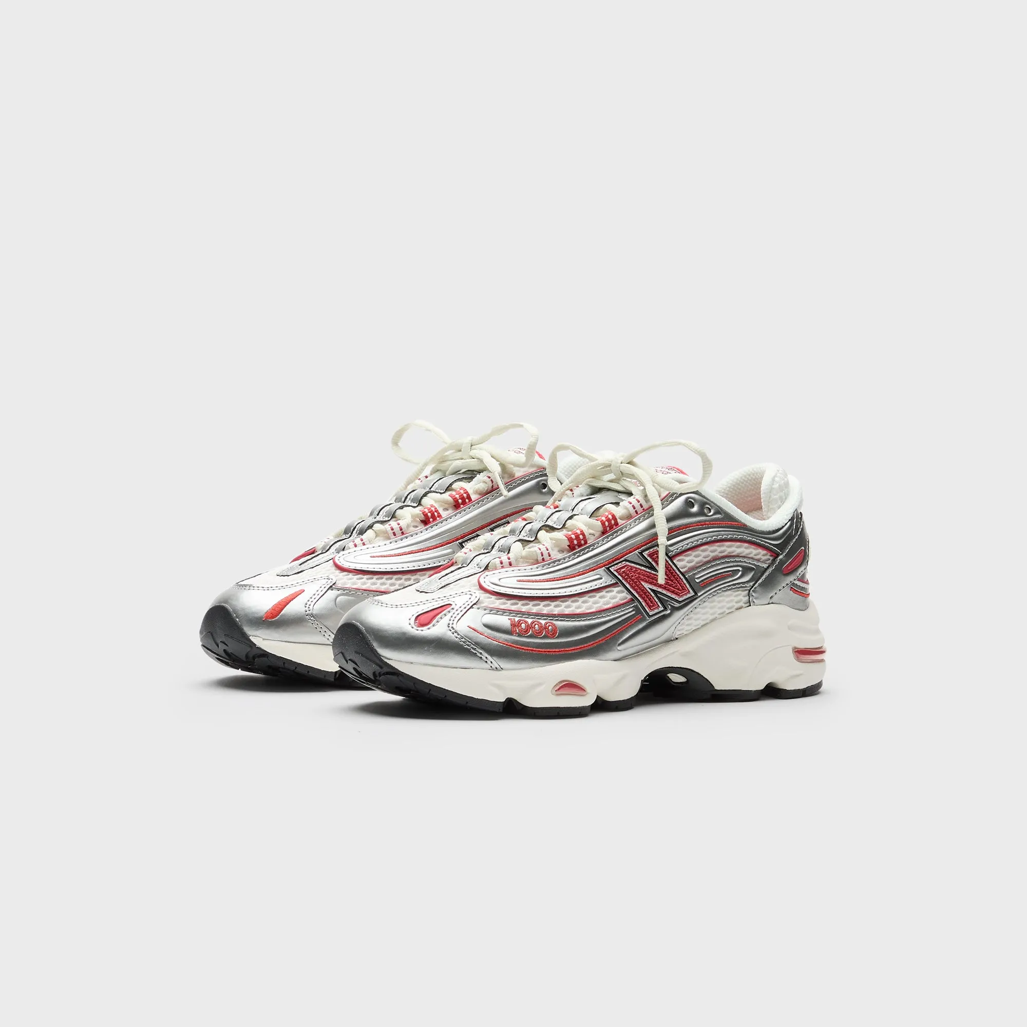 Comfortable Sandals With Velcro Foot Acacia New Balance X This Is Never That M1000 -  Metallic Silver / Red