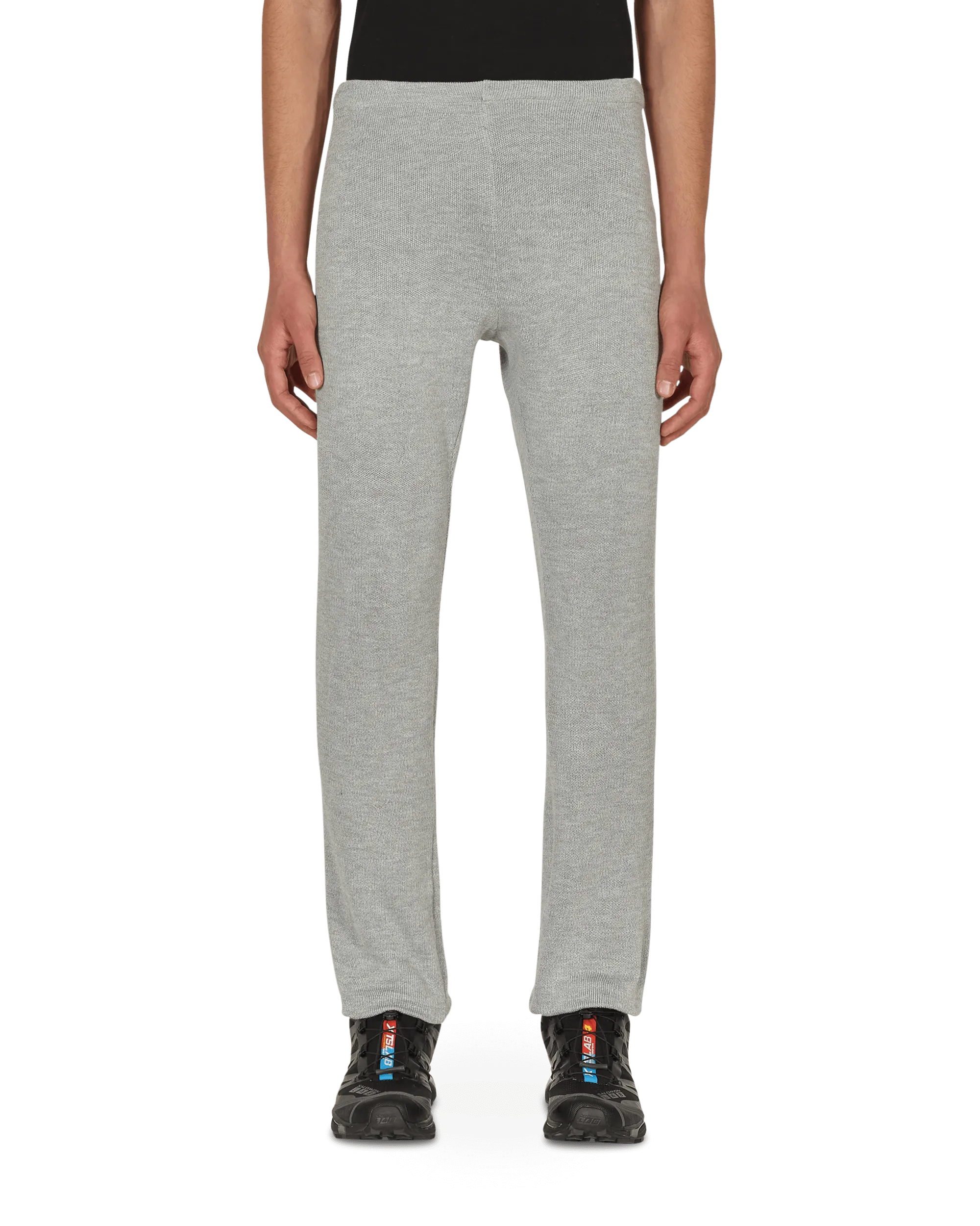 Knitted Underlayer Long Pants Grey Short Length at Drawstring