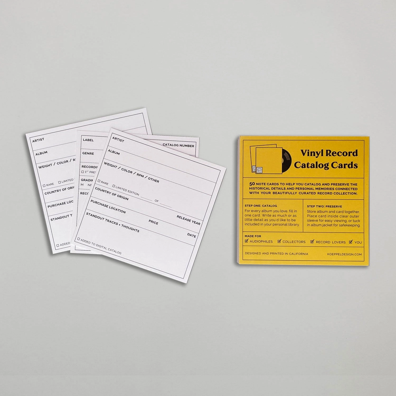 Koeppel Design: Vinyl Record Catalog Cards - 50 Units hi-fi DAC amp combo,hi-fi speaker impedance matcher,hi-fi RCA switch