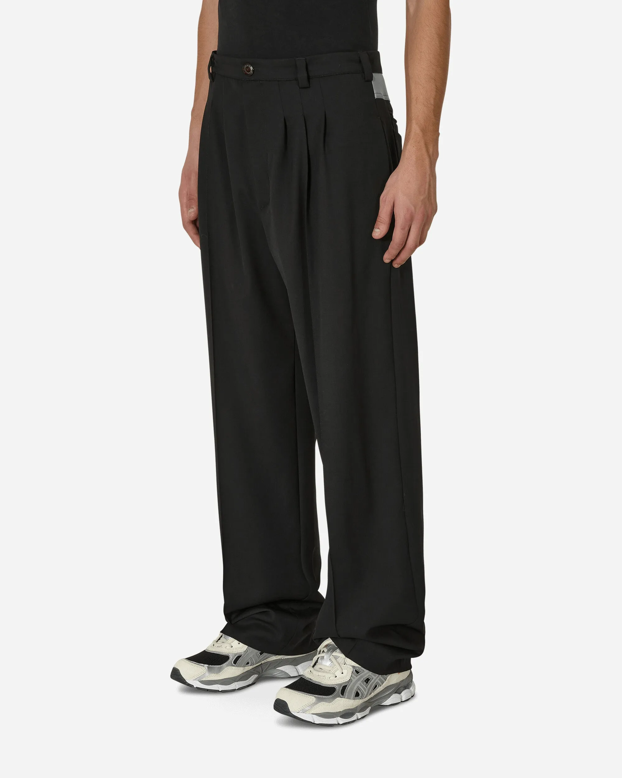Kreuk Tailored Trousers Crow Black Color Solidness Comfortable Diameter