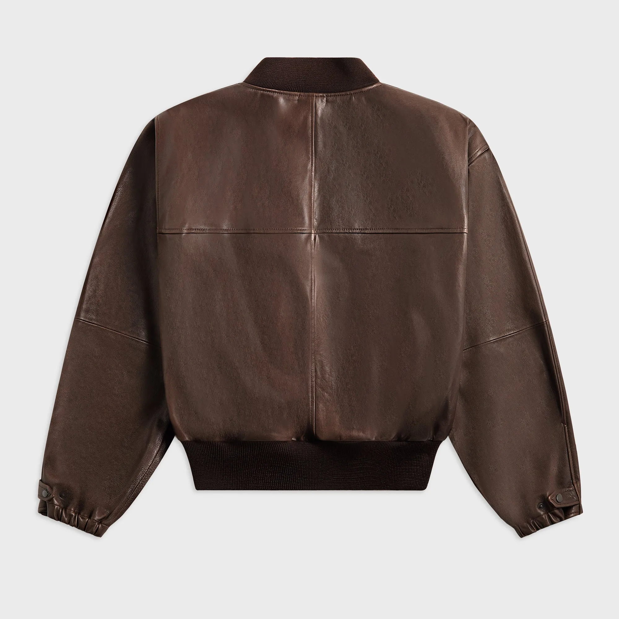 Auralee Lamb Leather Flight Blouson - Brown Comfort Heel