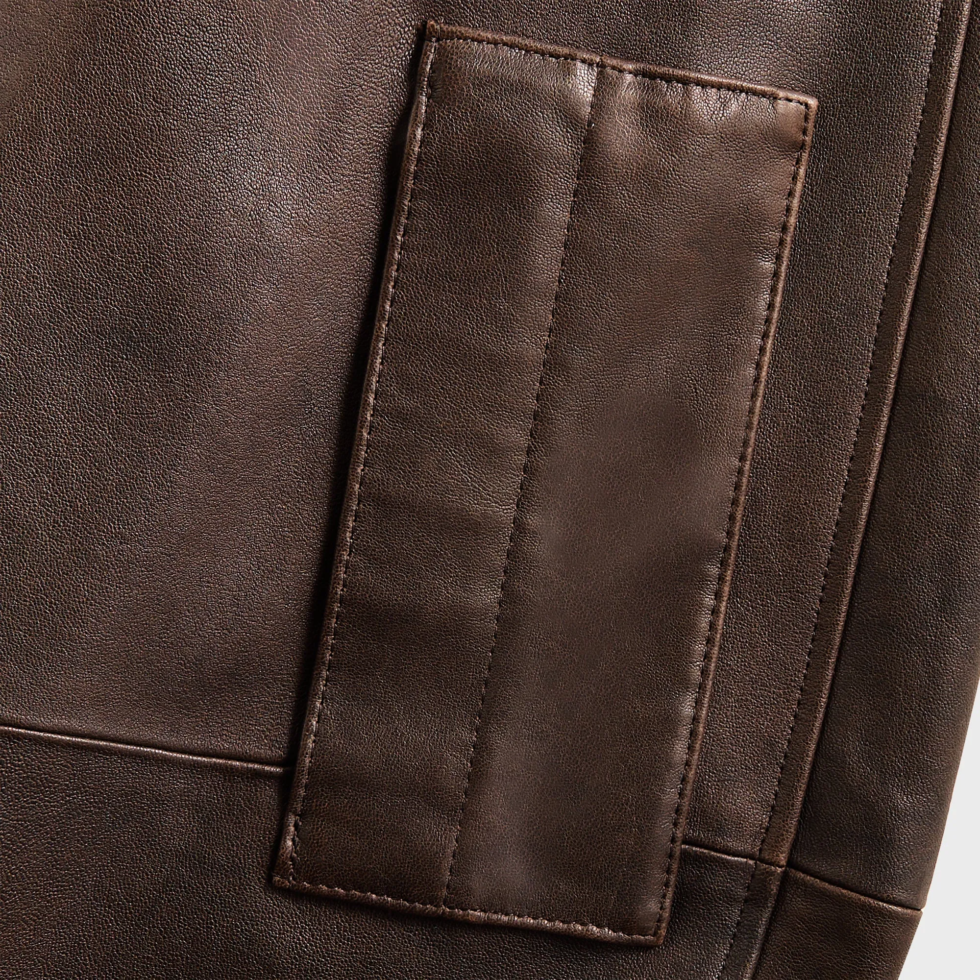 Wear - Resistant Auralee Lamb Leather Flight Blouson - Brown
