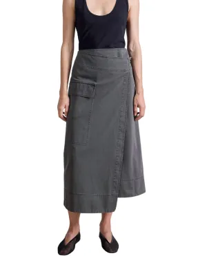 Jupe cargo Lassi Midi en olive foncé