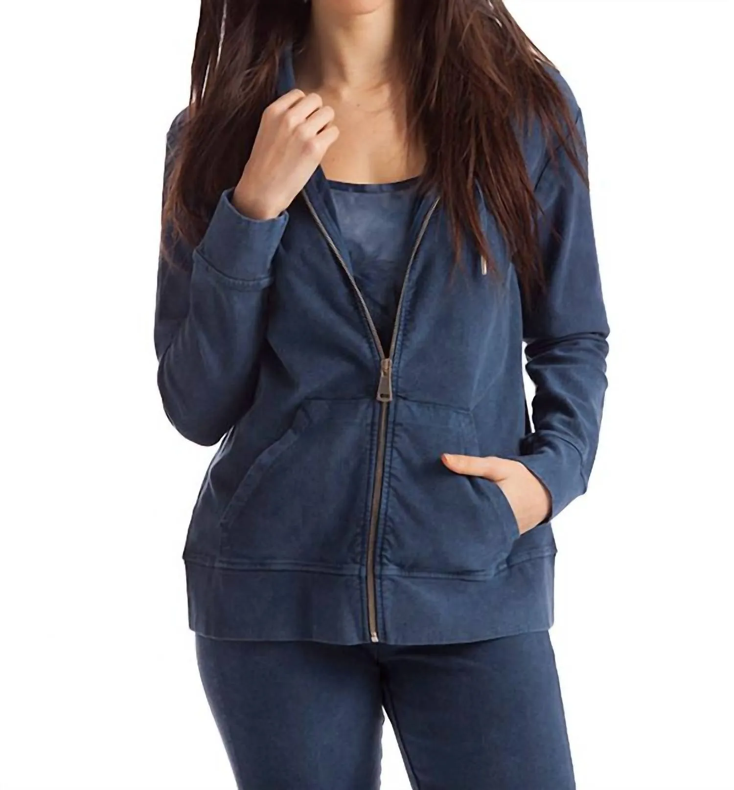 Cardigan à capuche Lauren en denim