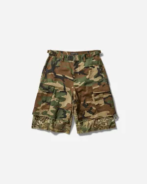Durable Material Construction Expertly Tailored Layered Skirt Cargo Shorts Camo