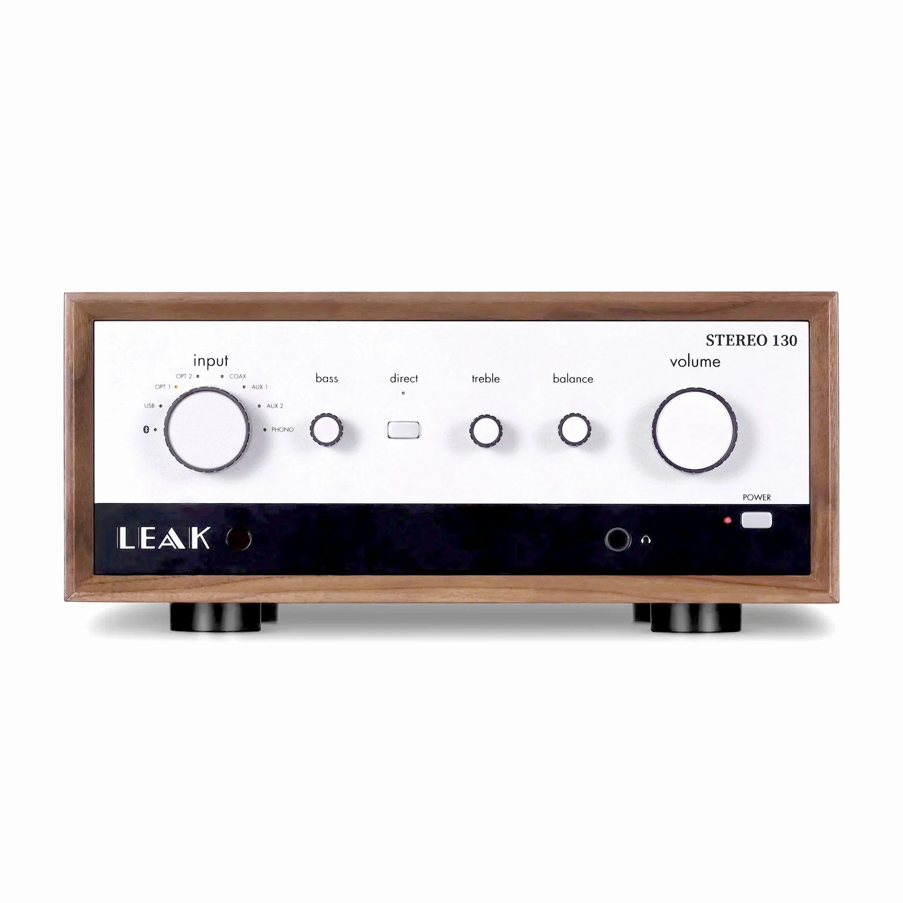 Leak: Stereo 130 Integrated Amplifier w/ Bluetooth - Walnut hi-fi DAC amp combo,hi-fi speaker impedance matcher,hi-fi RCA switch