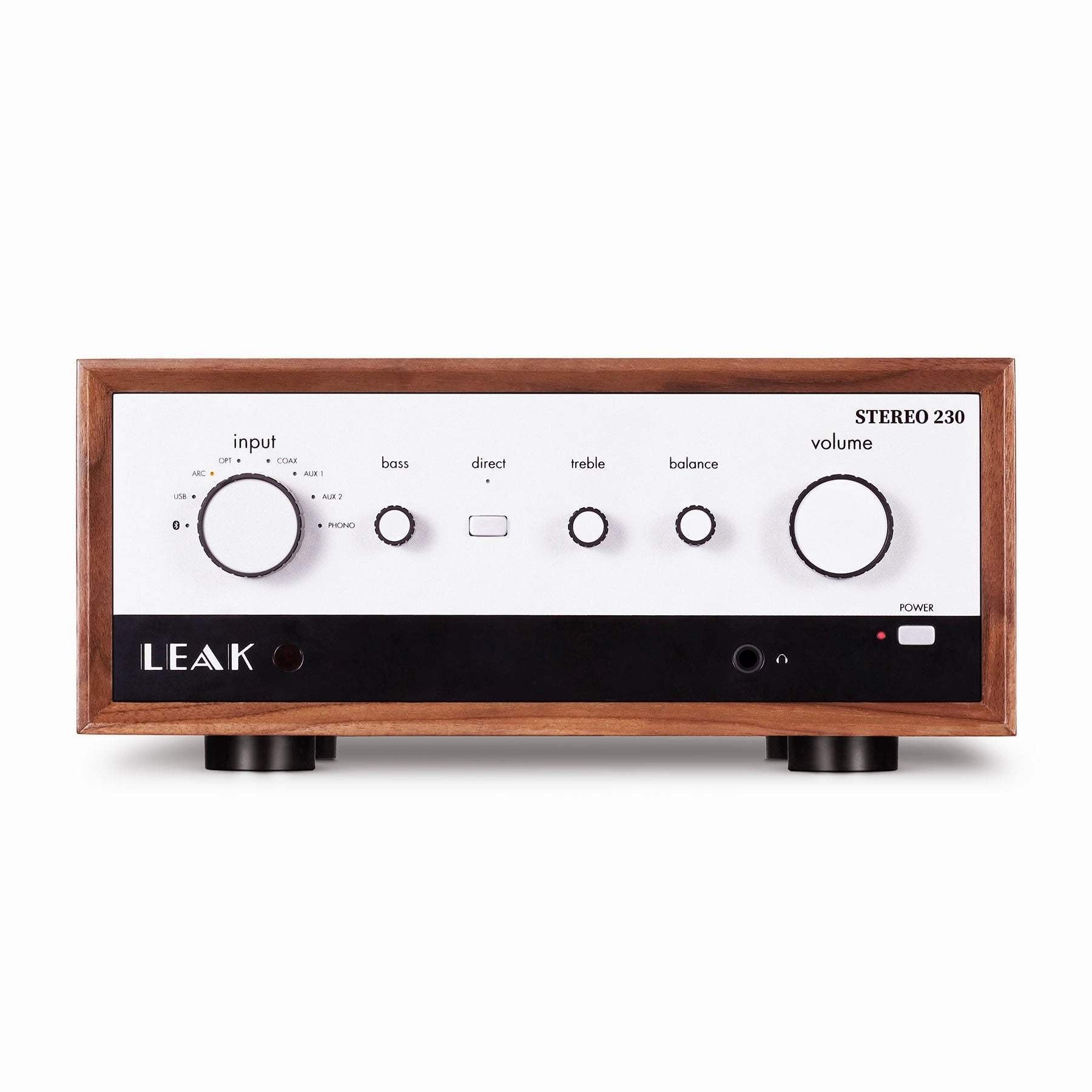 Leak: Stereo 230 Integrated Amplifier w/ Bluetooth - Walnut hi-fi DAC amp combo,hi-fi speaker impedance matcher,hi-fi RCA switch