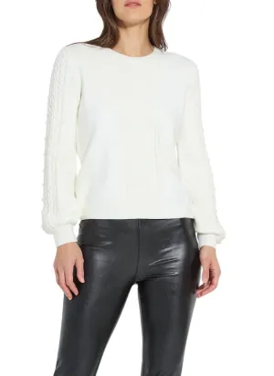 Pull en perles douillet Leanna en blanc neige