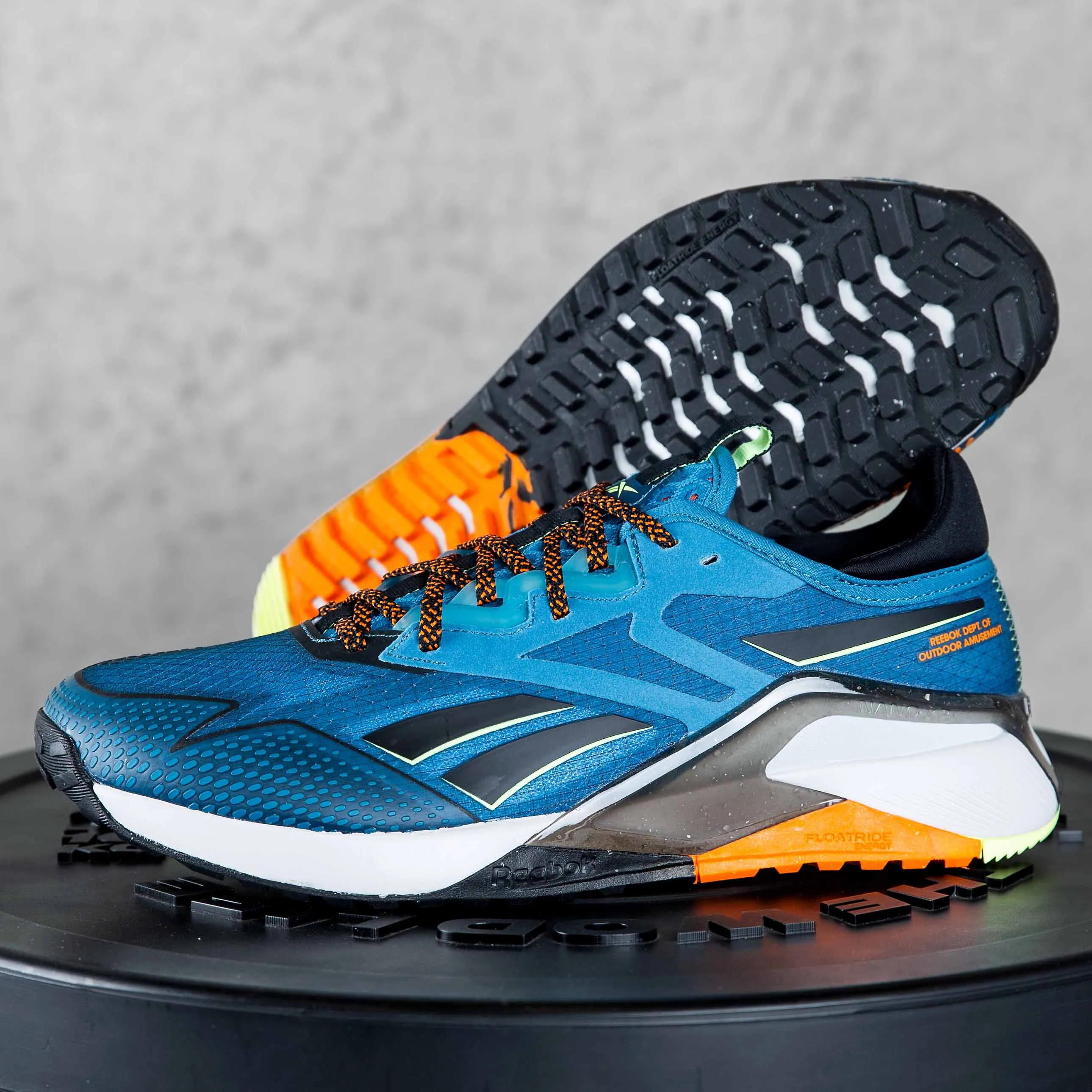 Reebok - Nano Tr Adventure - Men'S - Steely Blue/Core Black/Smash Orange Heel Stabilizer Feature