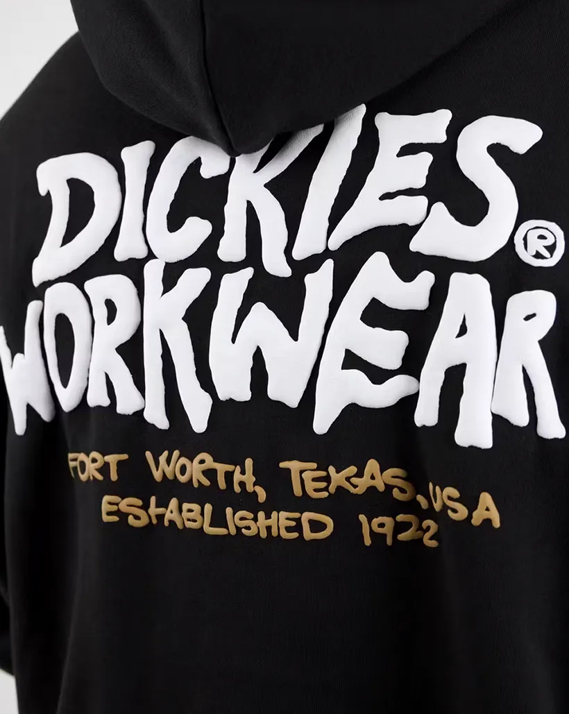 Dickies Work Box Fit Hoodie - Black Flexible Option Windproof Interior