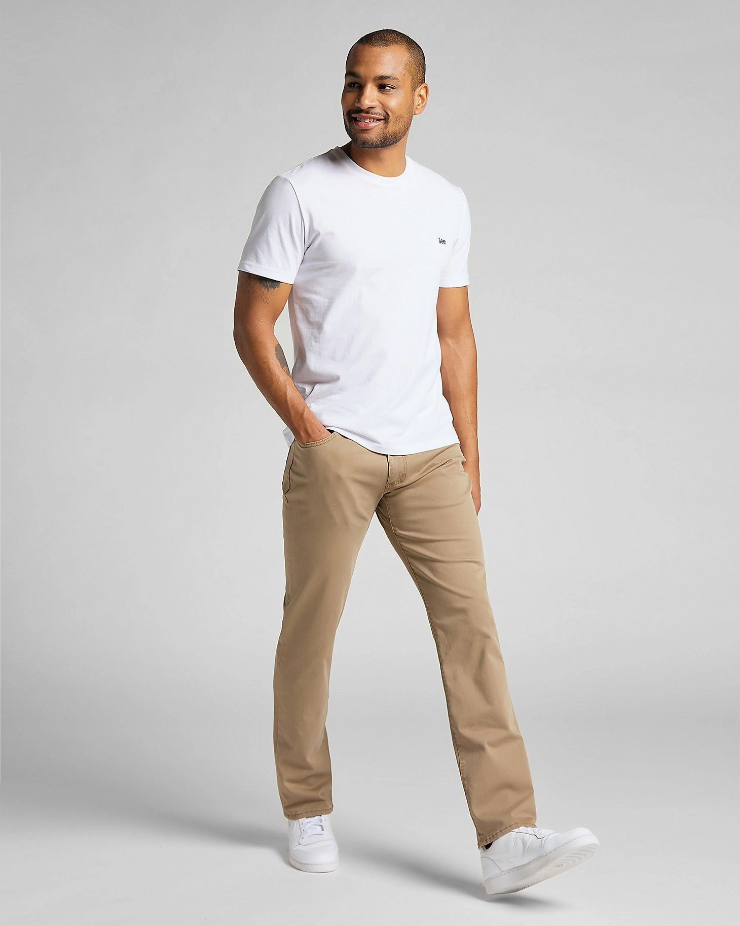 Pantalon Homme Cougar en Coton à Coupe Droite Lee avec Extrême Mobilité