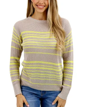 Pull léger Lemon Lines à rayures jaunes