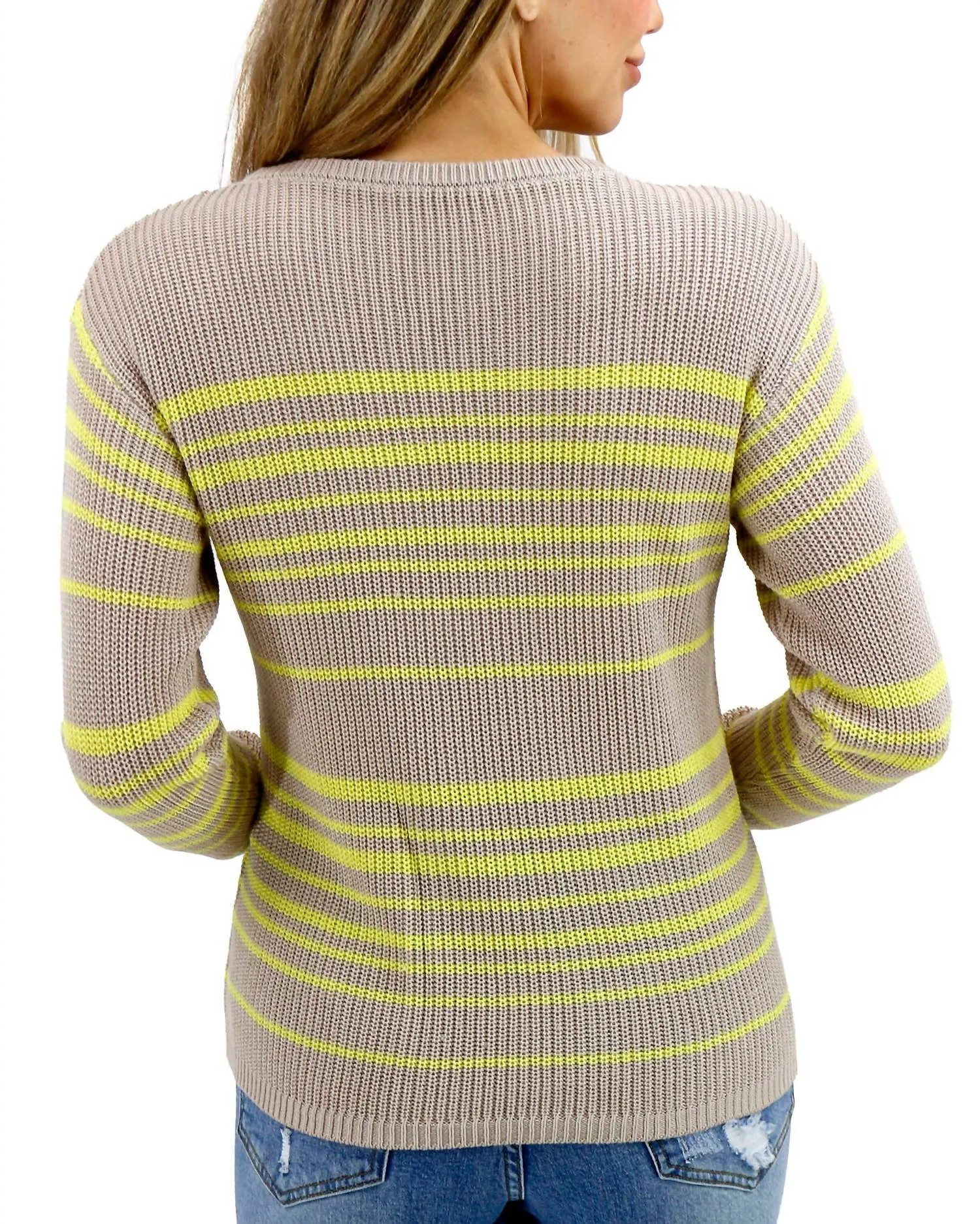 Pull léger Lemon Lines à rayures jaunes