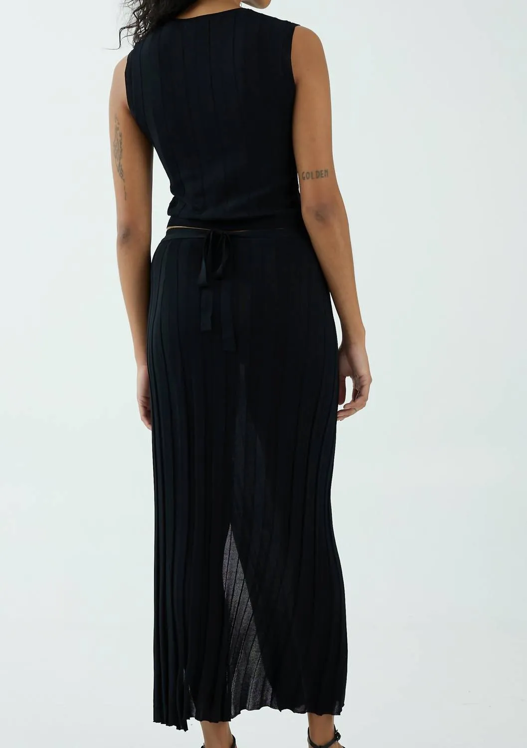 Jupe-robe en maille liaison noir