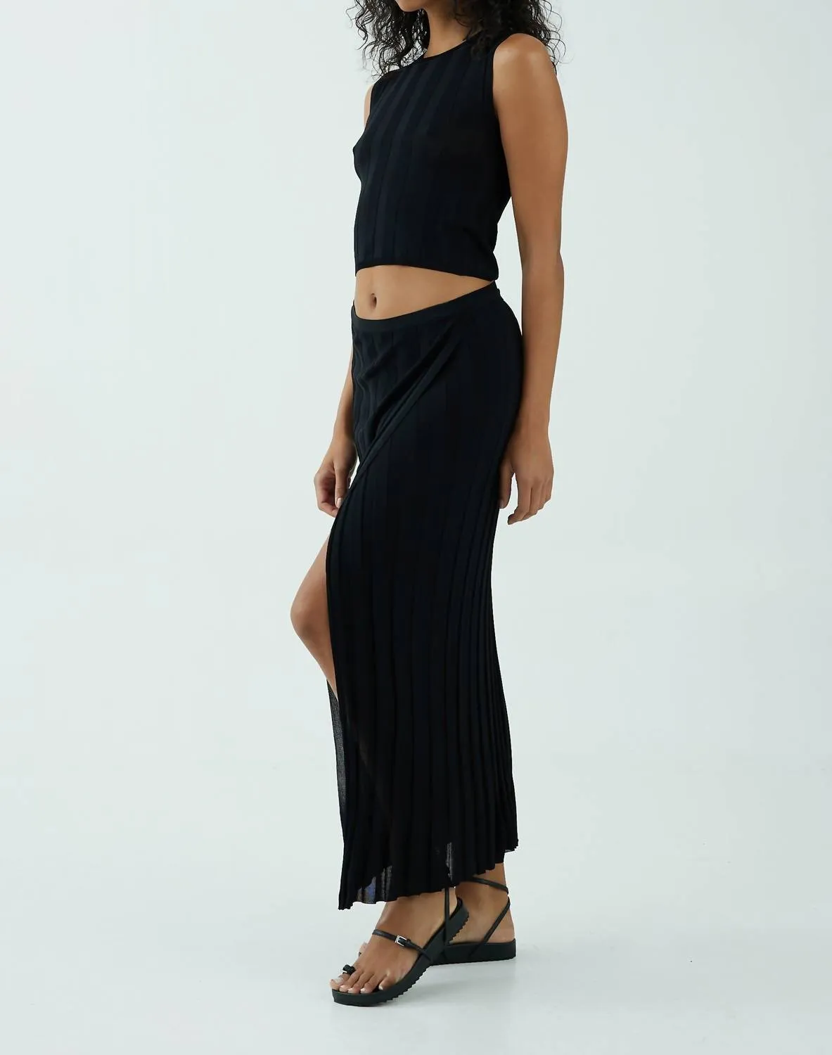 Jupe-robe en maille liaison noir