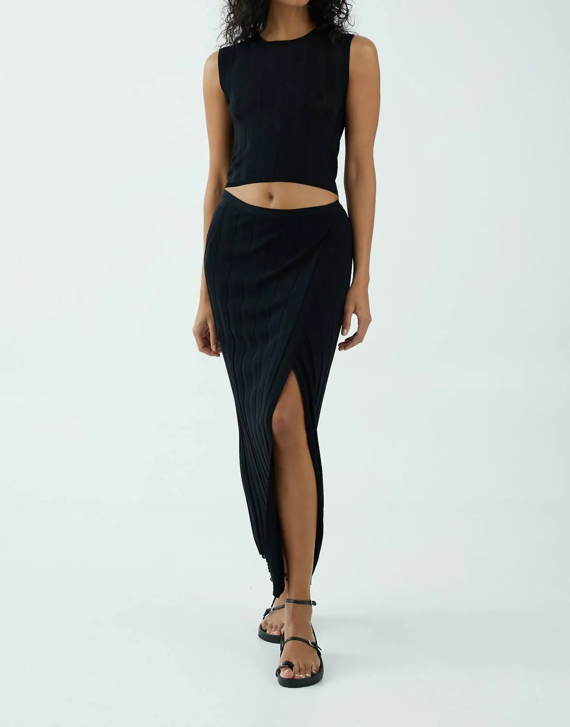 Jupe-robe en maille liaison noir
