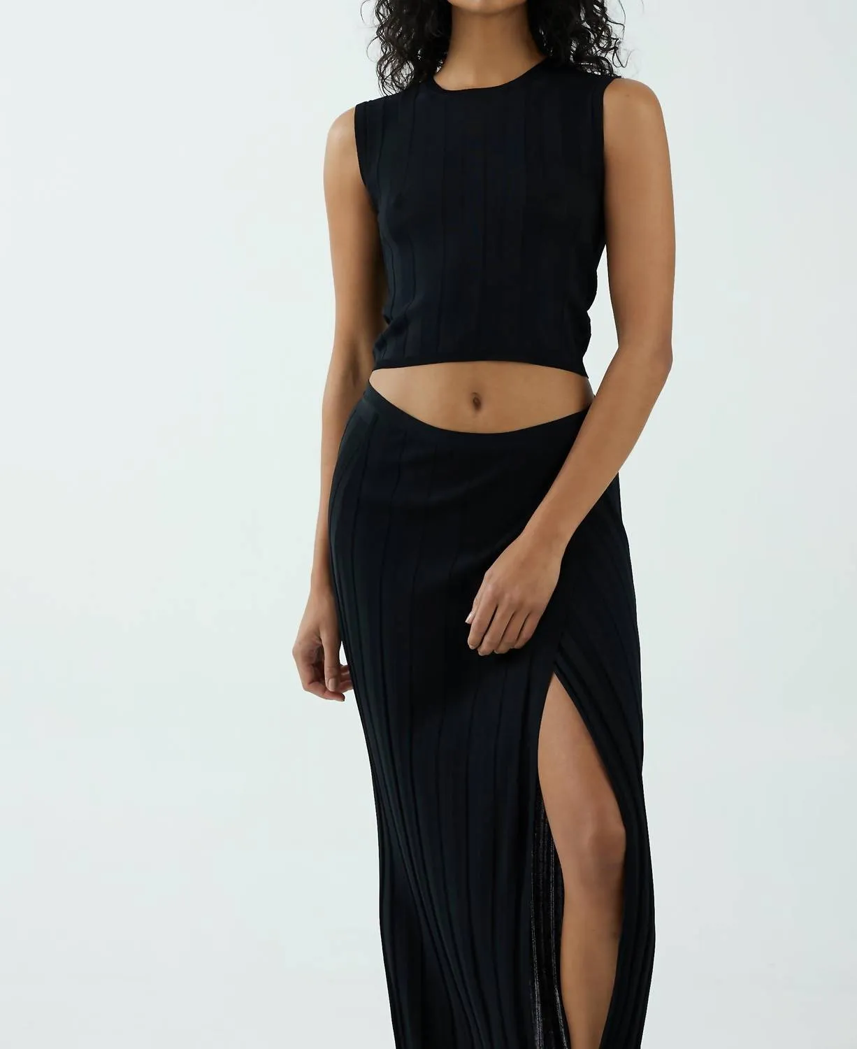 Jupe-robe en maille liaison noir