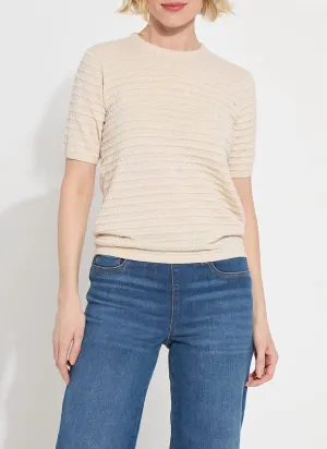 Pull Liberty à smocks couleur panna cotta