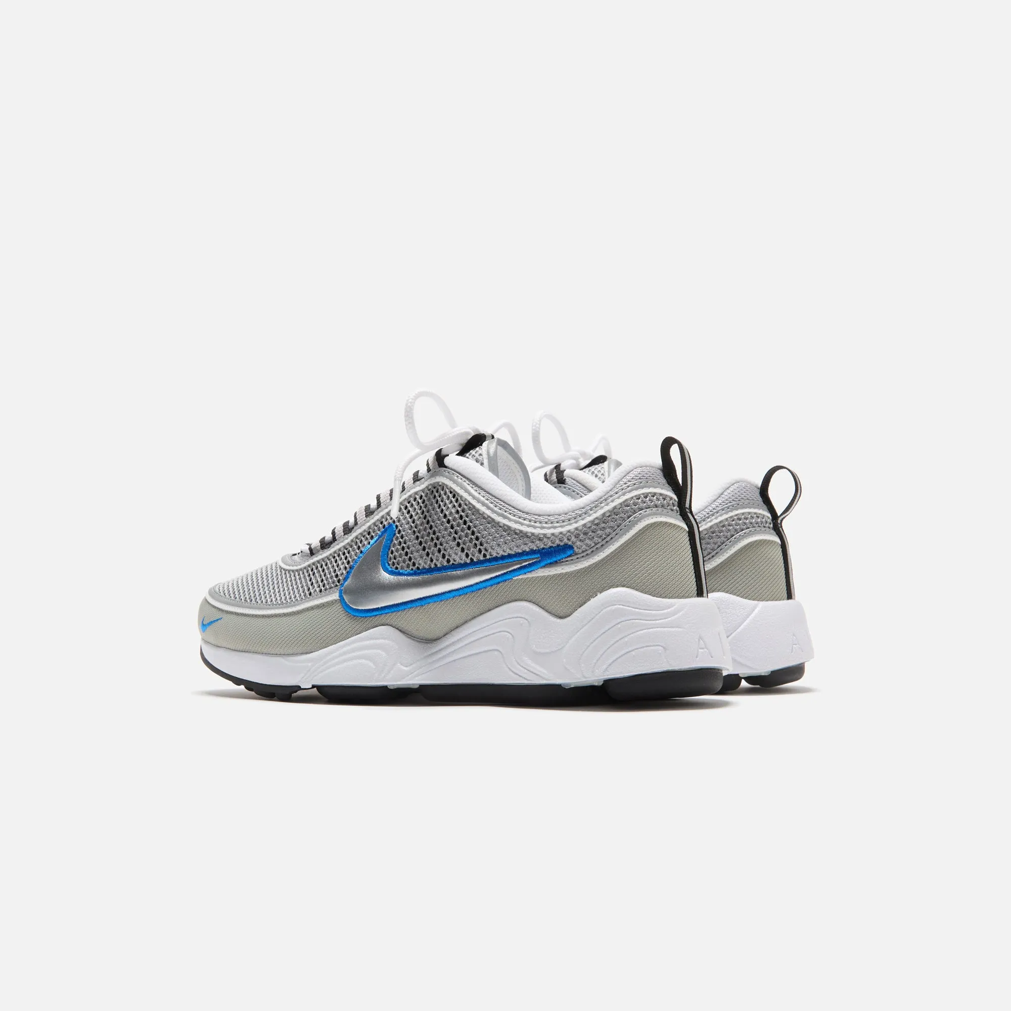Nike Air Zoom Spiridon - Metallic Silver / Signal Blue Smooth Soles Edge