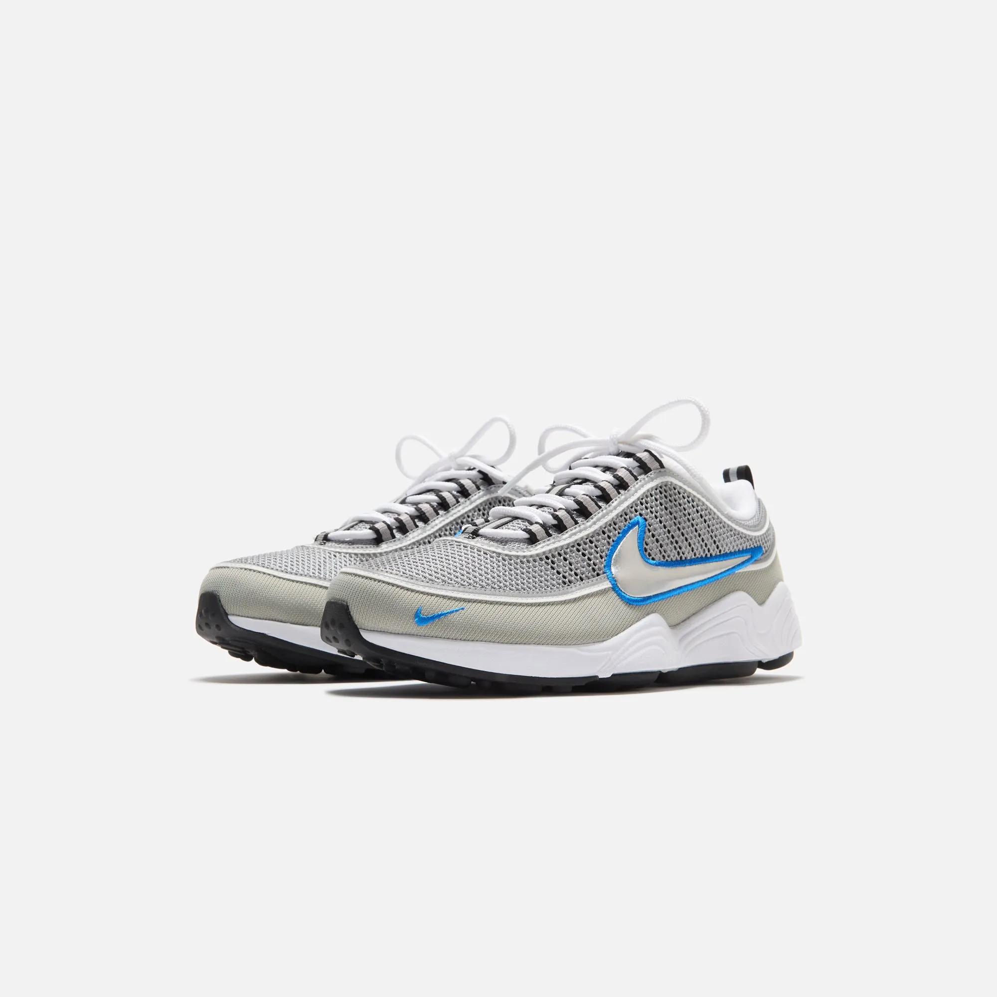 Sporty Straps Comfortable Moisture Management Material Nike Air Zoom Spiridon - Metallic Silver / Signal Blue