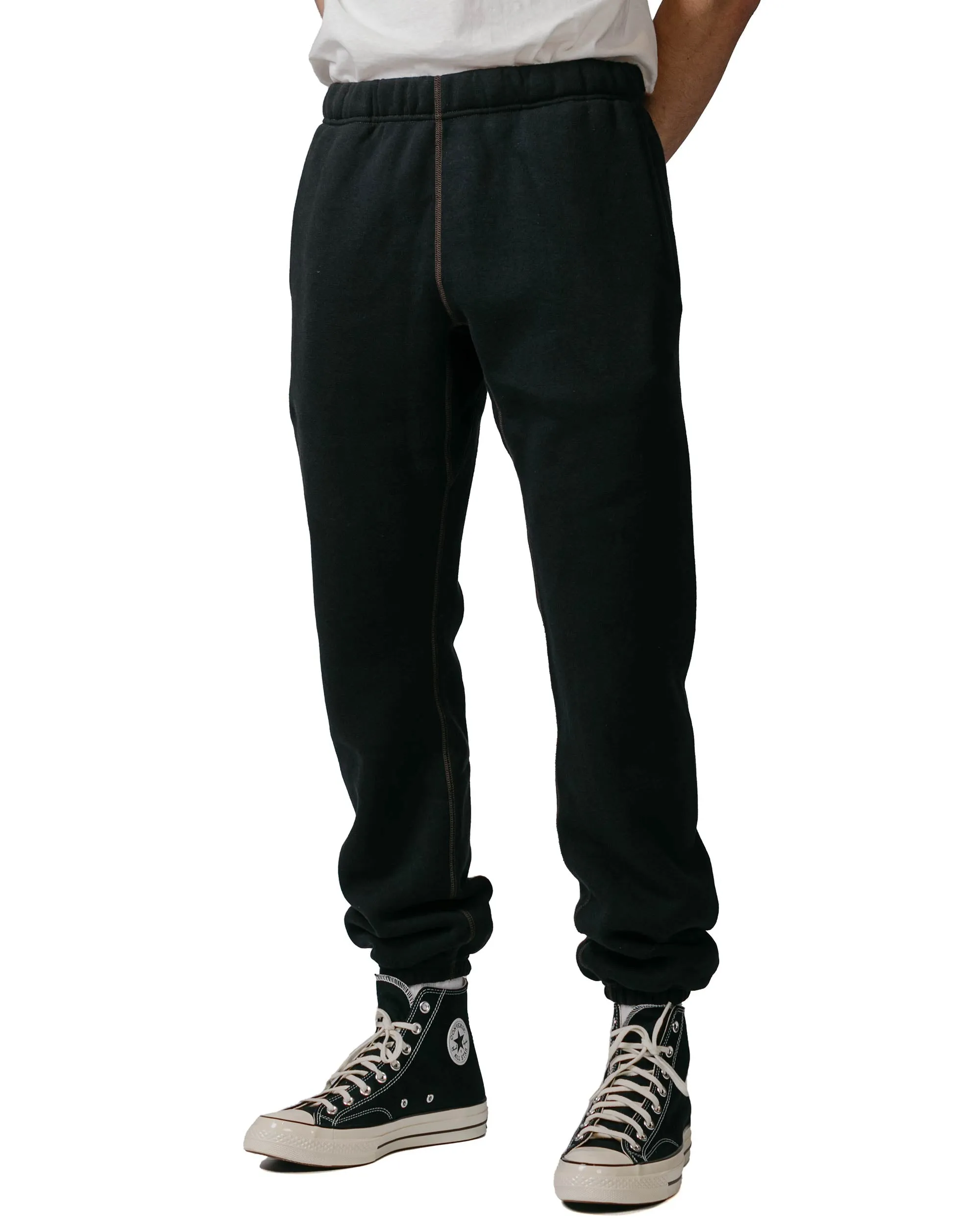 Comfortable Neck Fitment Hook-And-Loop Patch The Real Mccoy'S Mc18118 10Oz. Loopwheel Sweatpants Black