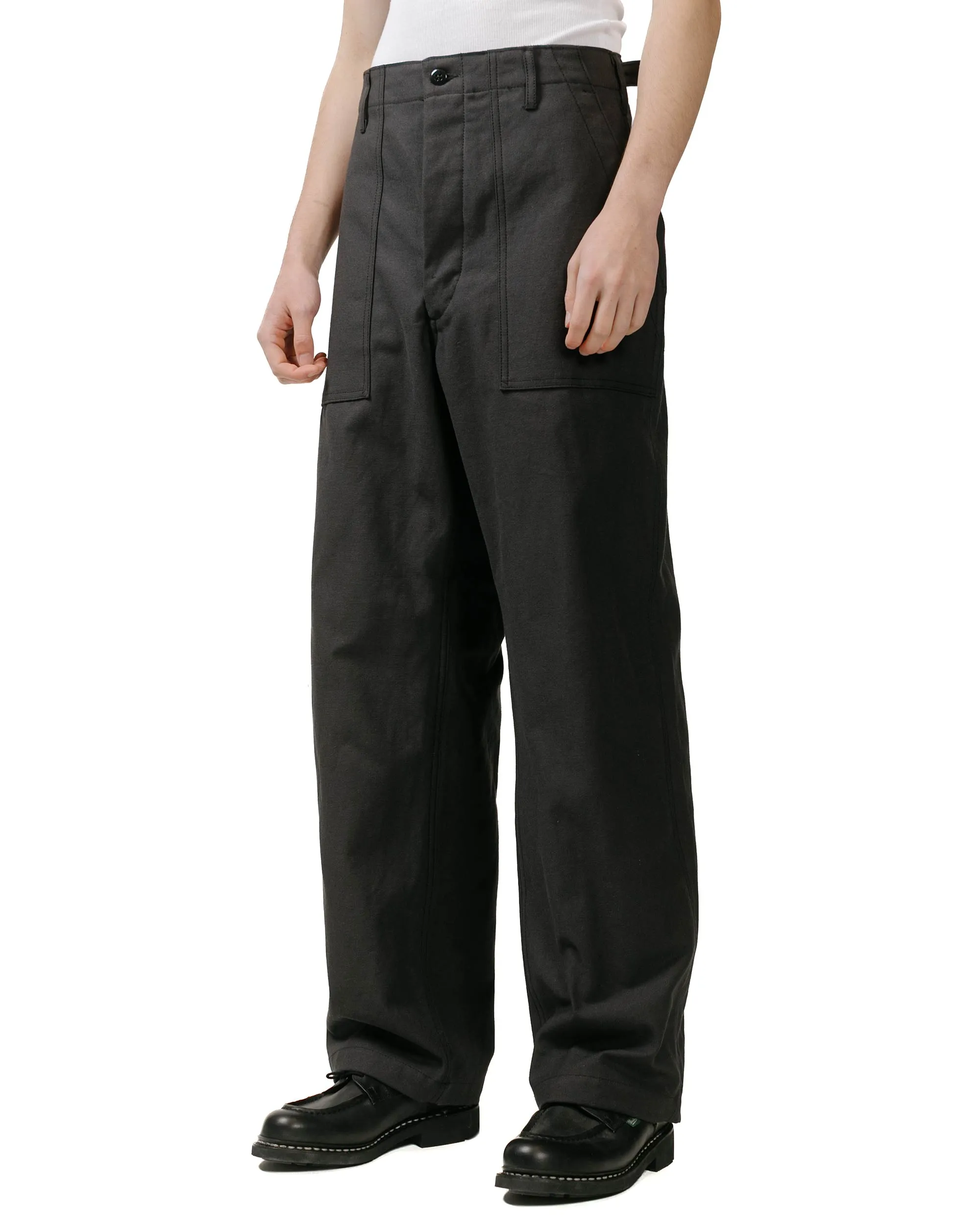 Engineered Garments Workaday Fatigue Pant Black Cotton Reverse Sateen Soft Fabric"