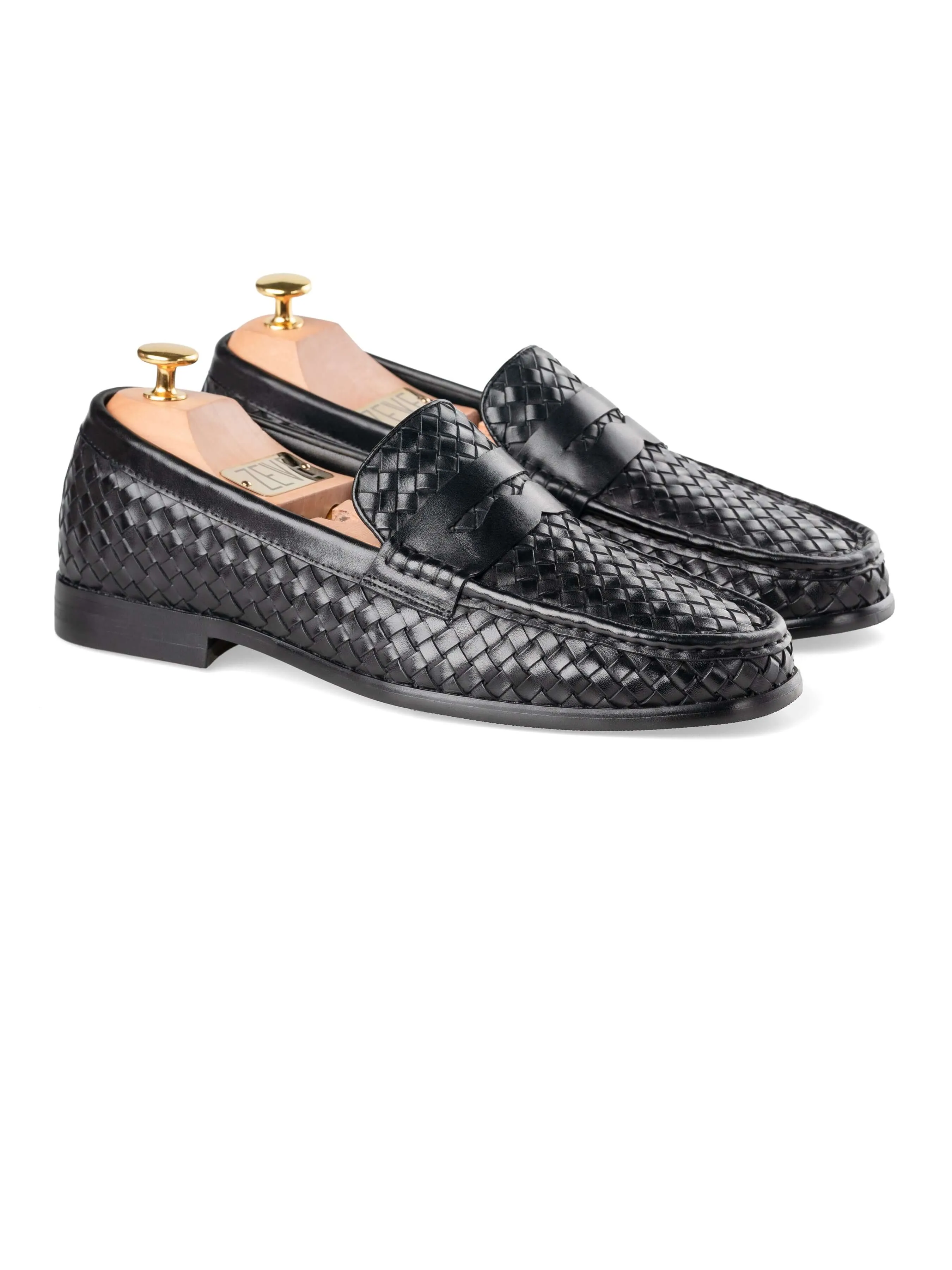 Marco Penny Loafer - Black Woven Leather Step Out Boldly