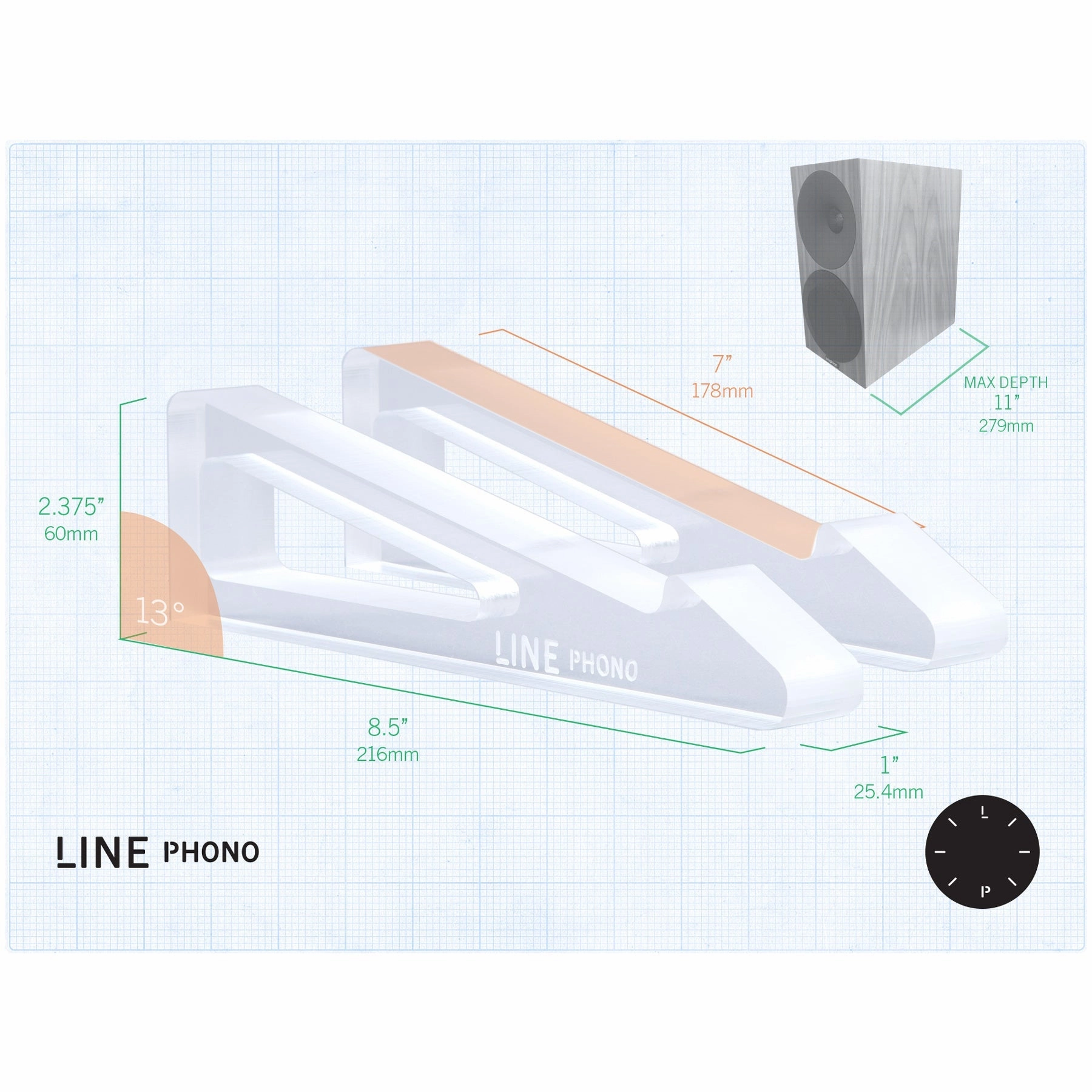 Line Phono: Acrylic Angler Speaker Stands (Open Box Special)