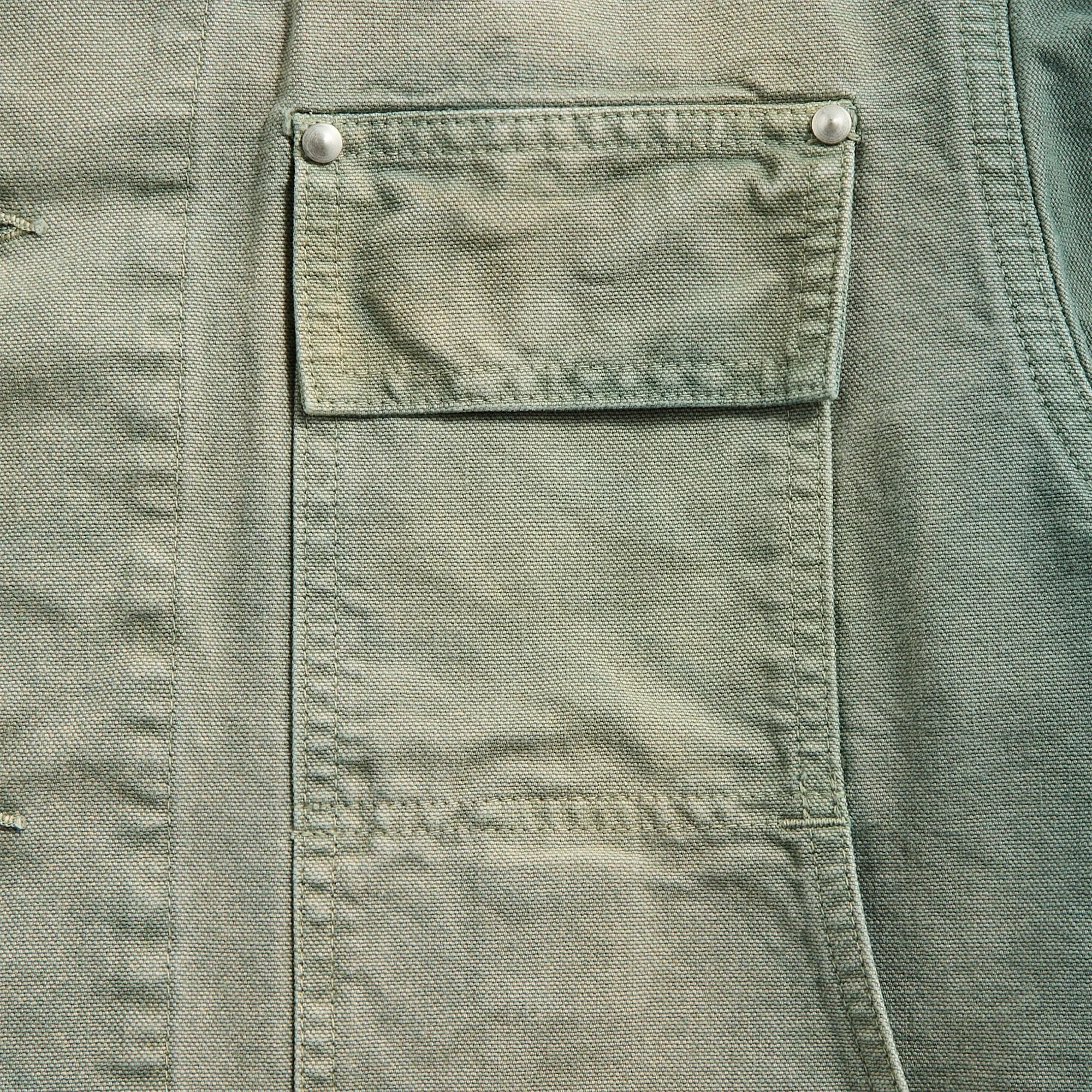 Cropped Length Auralee Organic Cotton Duck Blouson - Ash Green