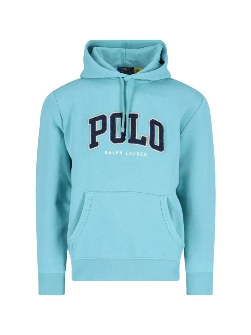 Pull à capuche avec logo - Bleu clair