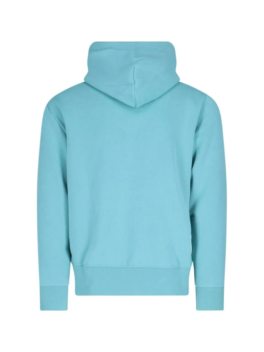 Pull à capuche avec logo - Bleu clair
