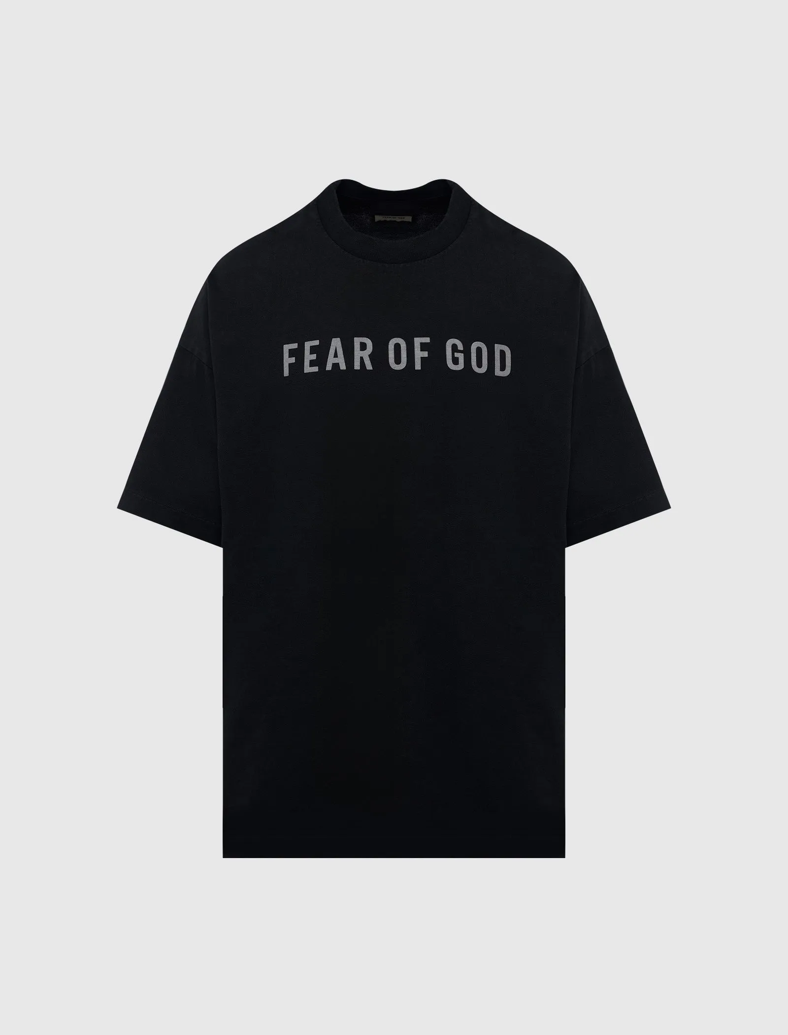 Comfortable Denim Waist RoundNeck Logo Print Tee
