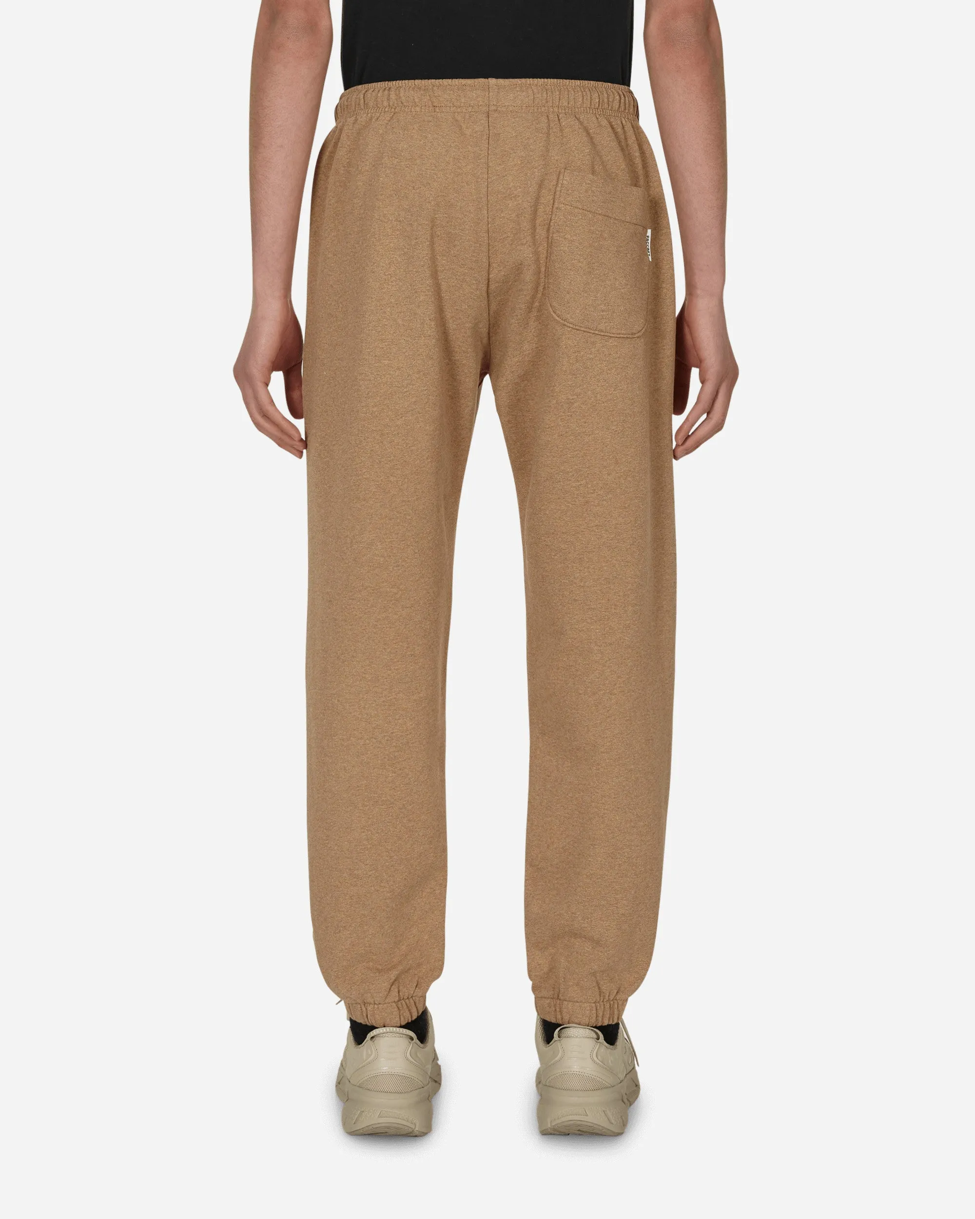 Geometric Neck Breathable Insert Design Logo Sweatpants Brown