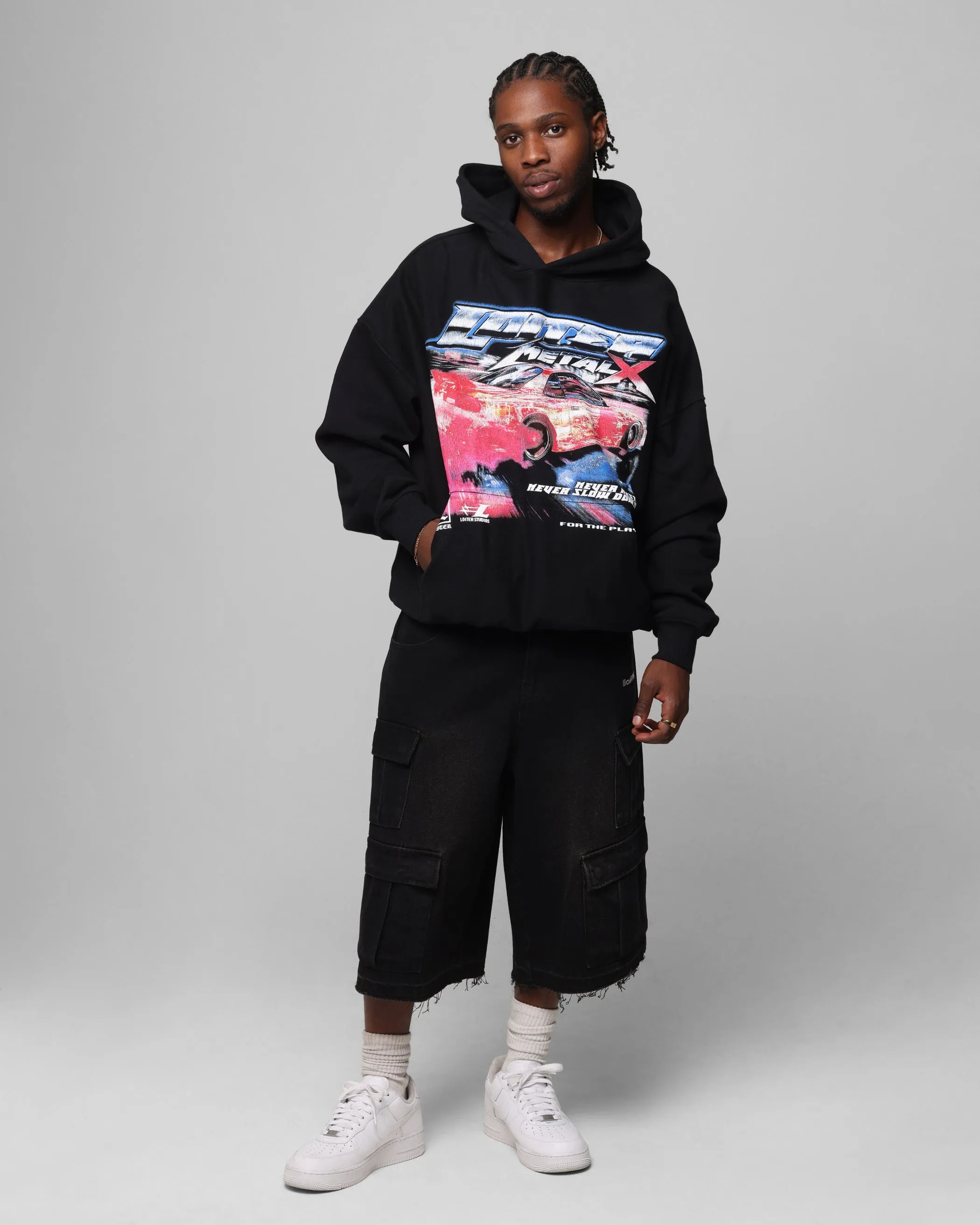 Pantalon Loiter 3/4 Lavé Noir