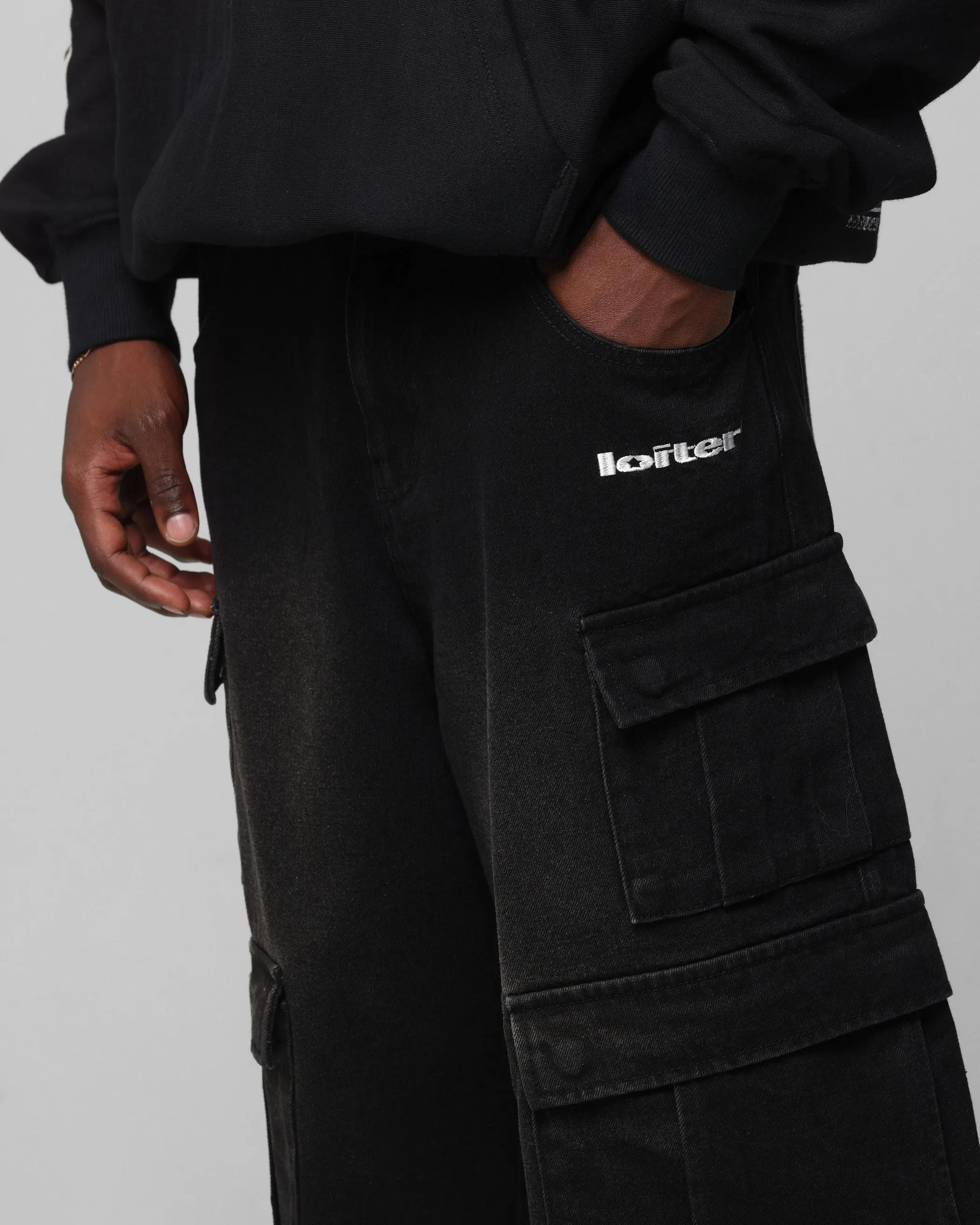 Pantalon Loiter 3/4 Lavé Noir