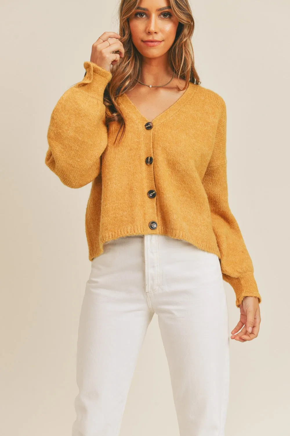 Cardigan à boutons manches longues
