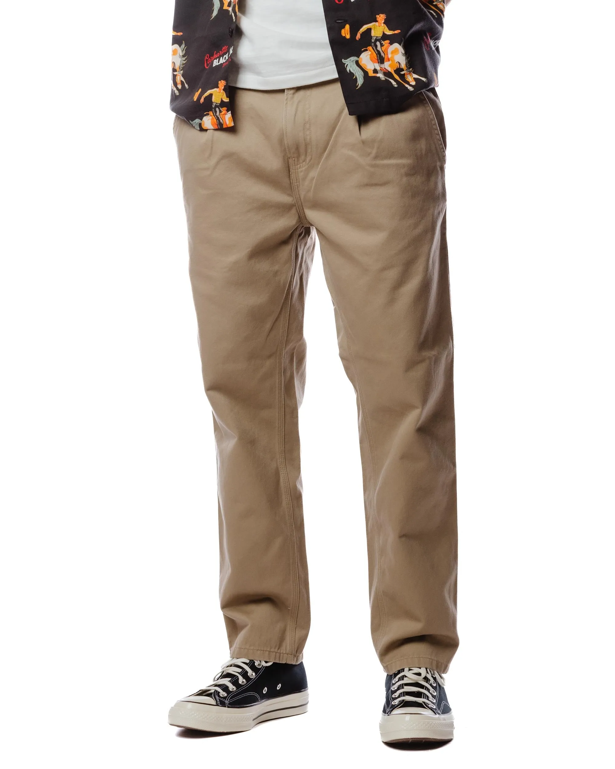 Carhartt W.I.P. Abbott Pant Leather Stone Washed Anti - Smoke Fringed Border