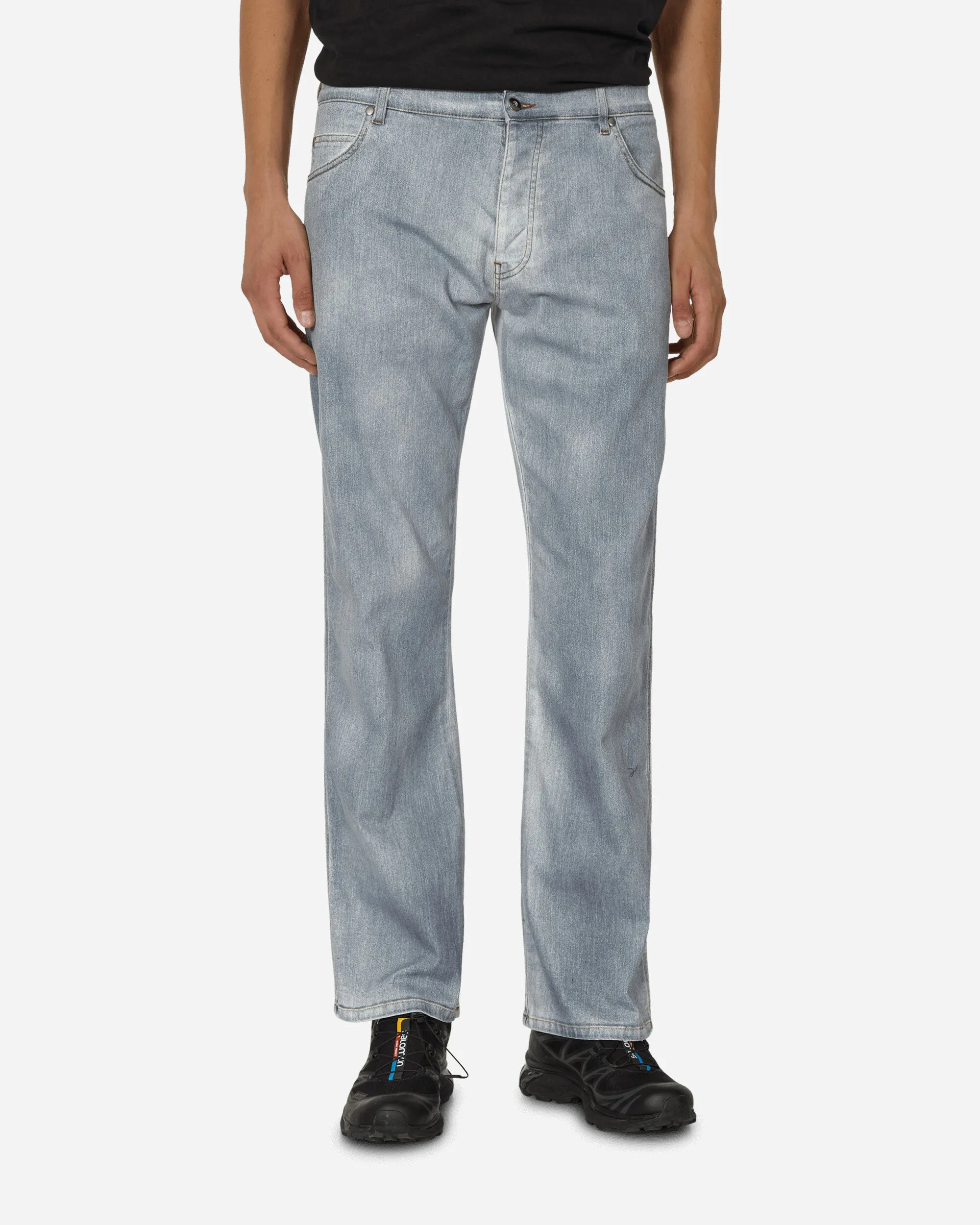 Mokollur Denim Pants Indigo Iron-On Patching Detachable Sleeves