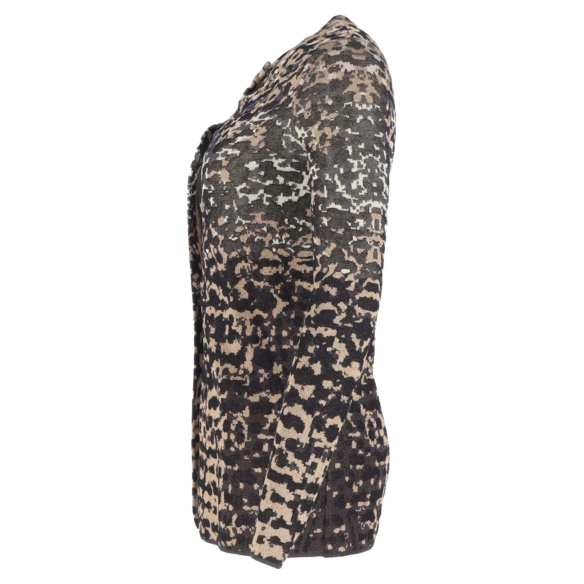 Cardigan imprimé M Missoni en coton noir et or