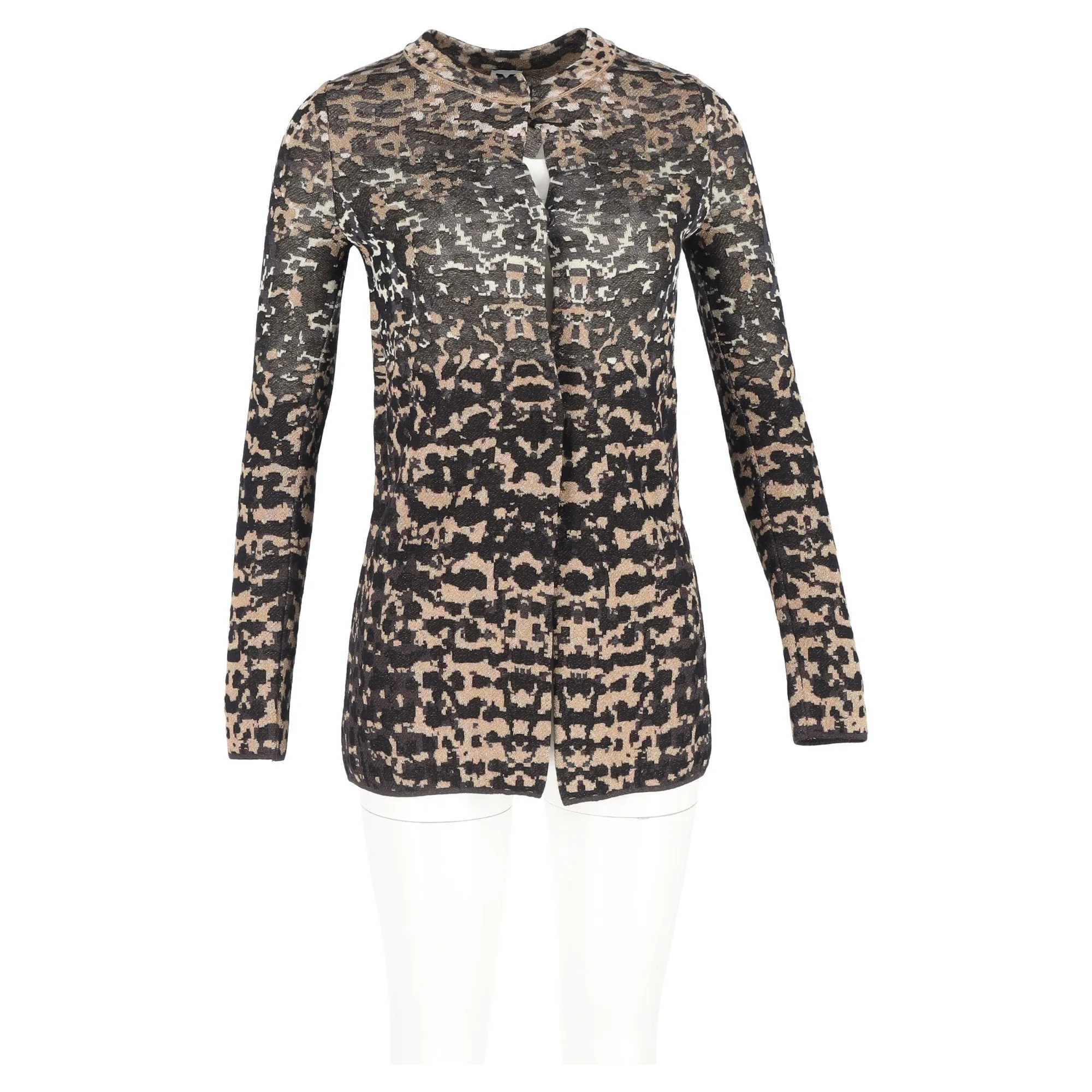 Cardigan imprimé M Missoni en coton noir et or